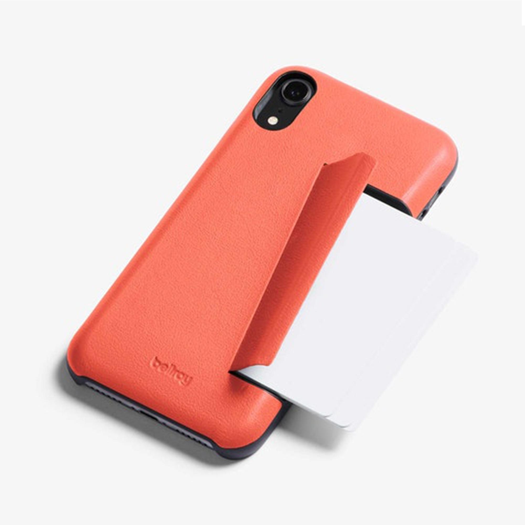 Bellroy Leather Iphone Xr 3 Card Phone Case Coral for