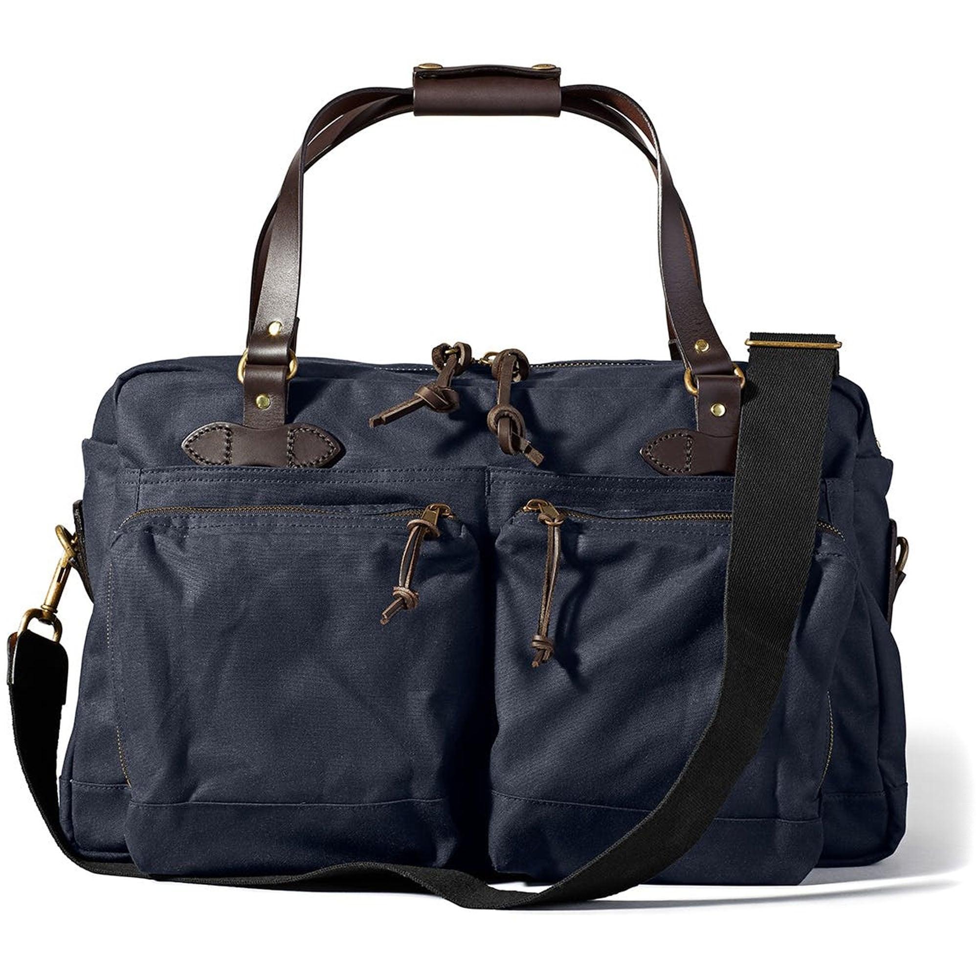 Filson Leather 48hour Tin Cloth Duffle Bag in Navy (Blue) for Men