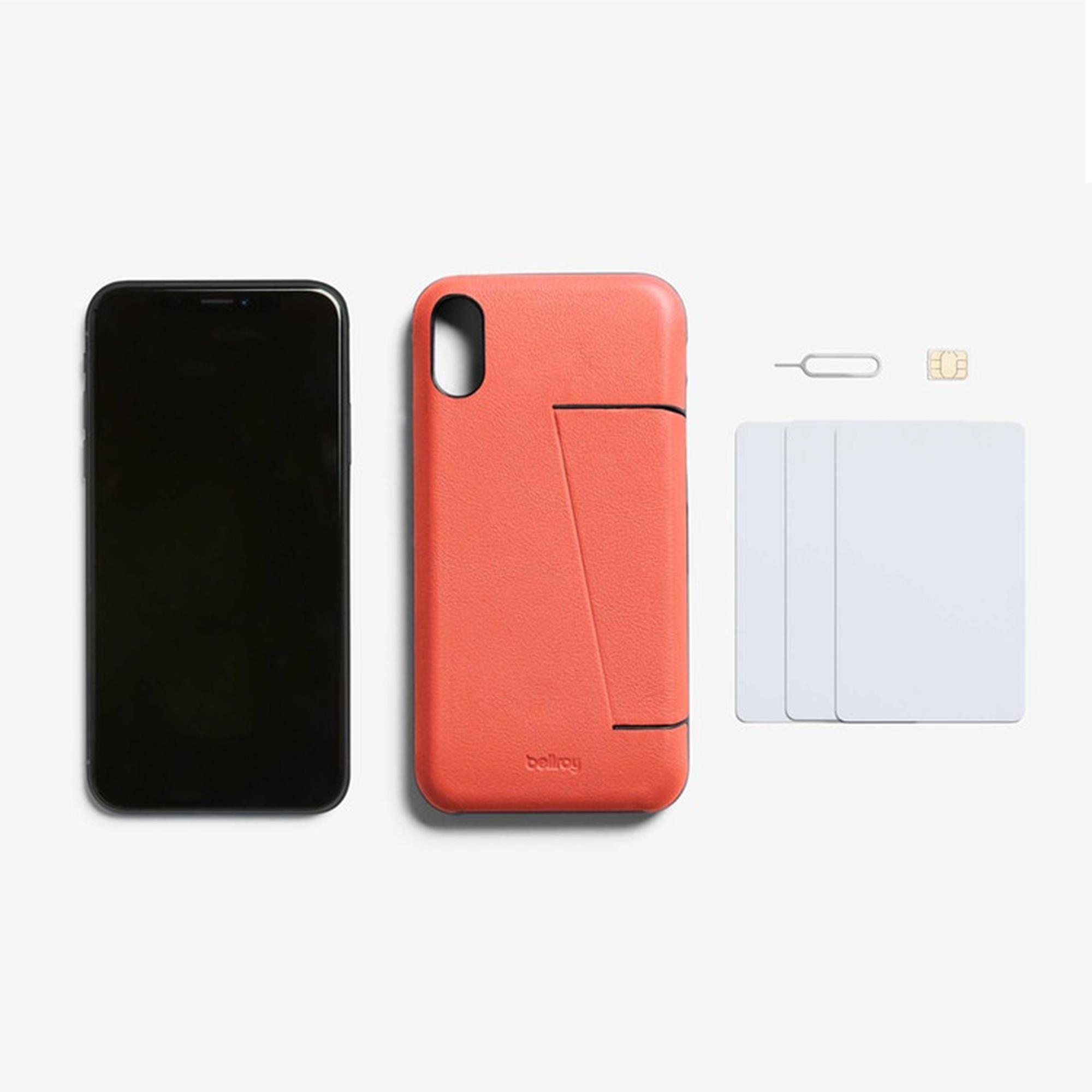 Bellroy Leather Iphone Xr 3 Card Phone Case Coral for