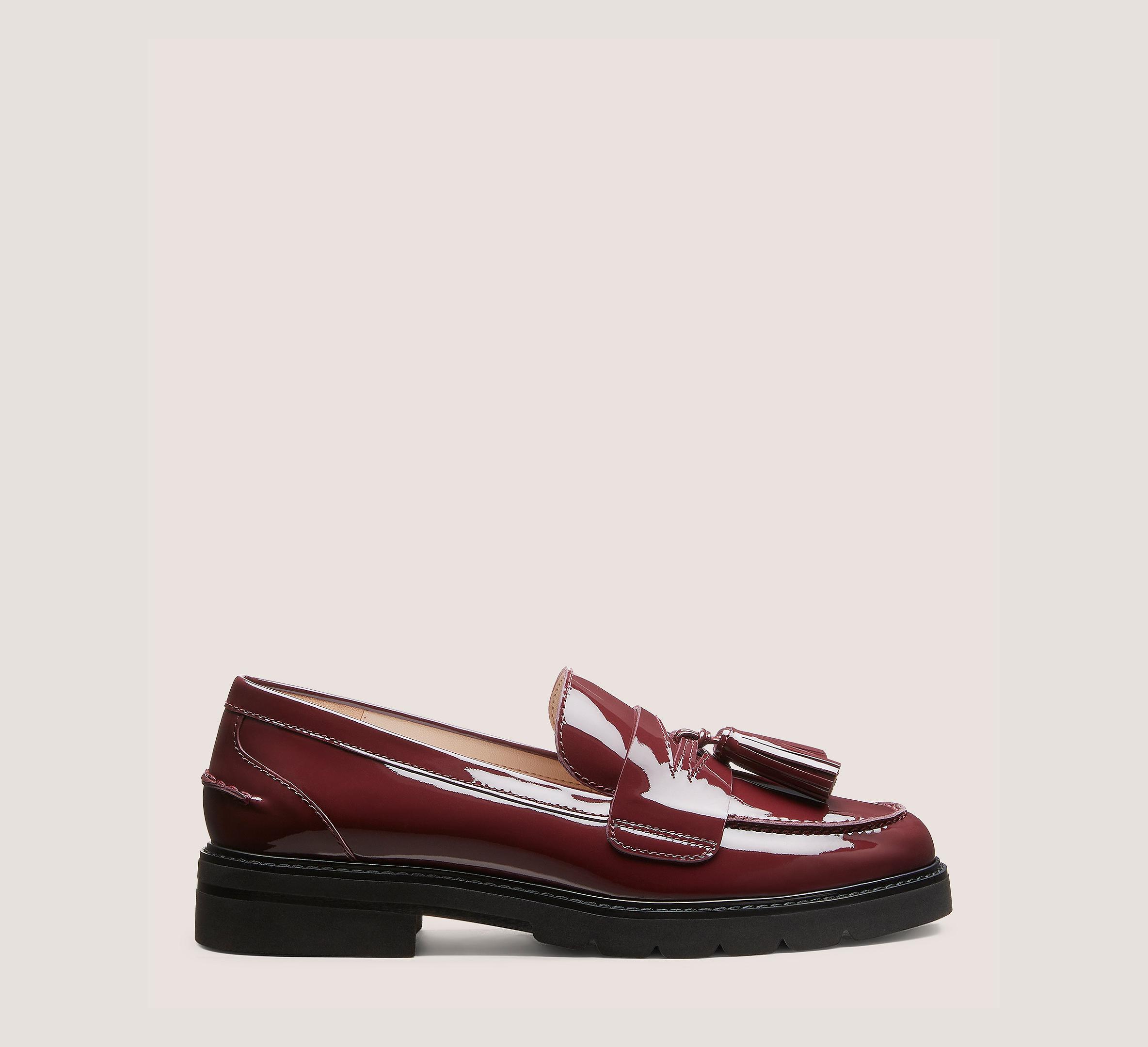 Stuart Weitzman Mauve Leather Fringe Loafers Walnut Lottie Tassel Loafers | Stuart Weitzman main image 3