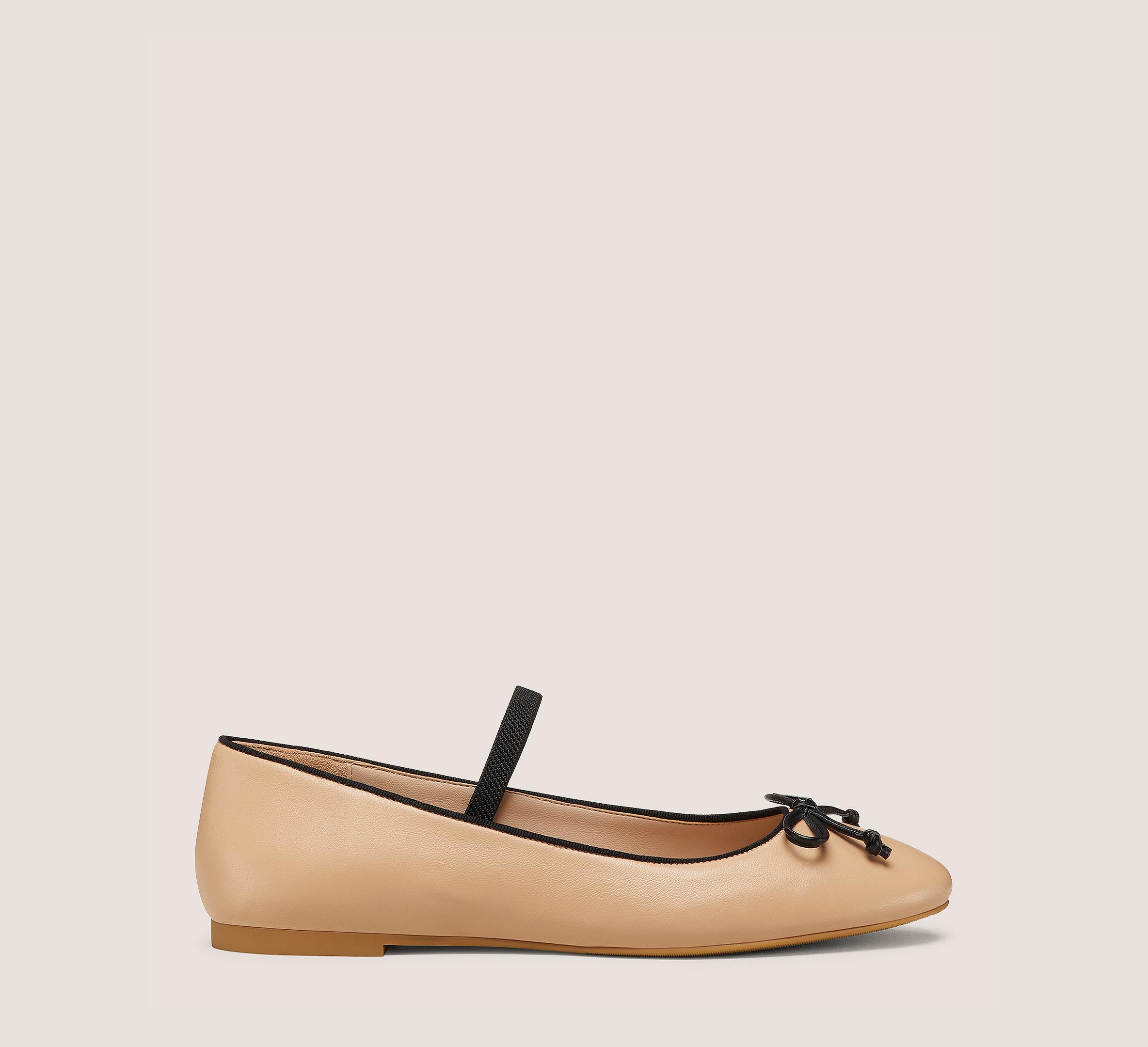 Stuart Weitzman Gabby Bow Ballet Flat in Natural Lyst