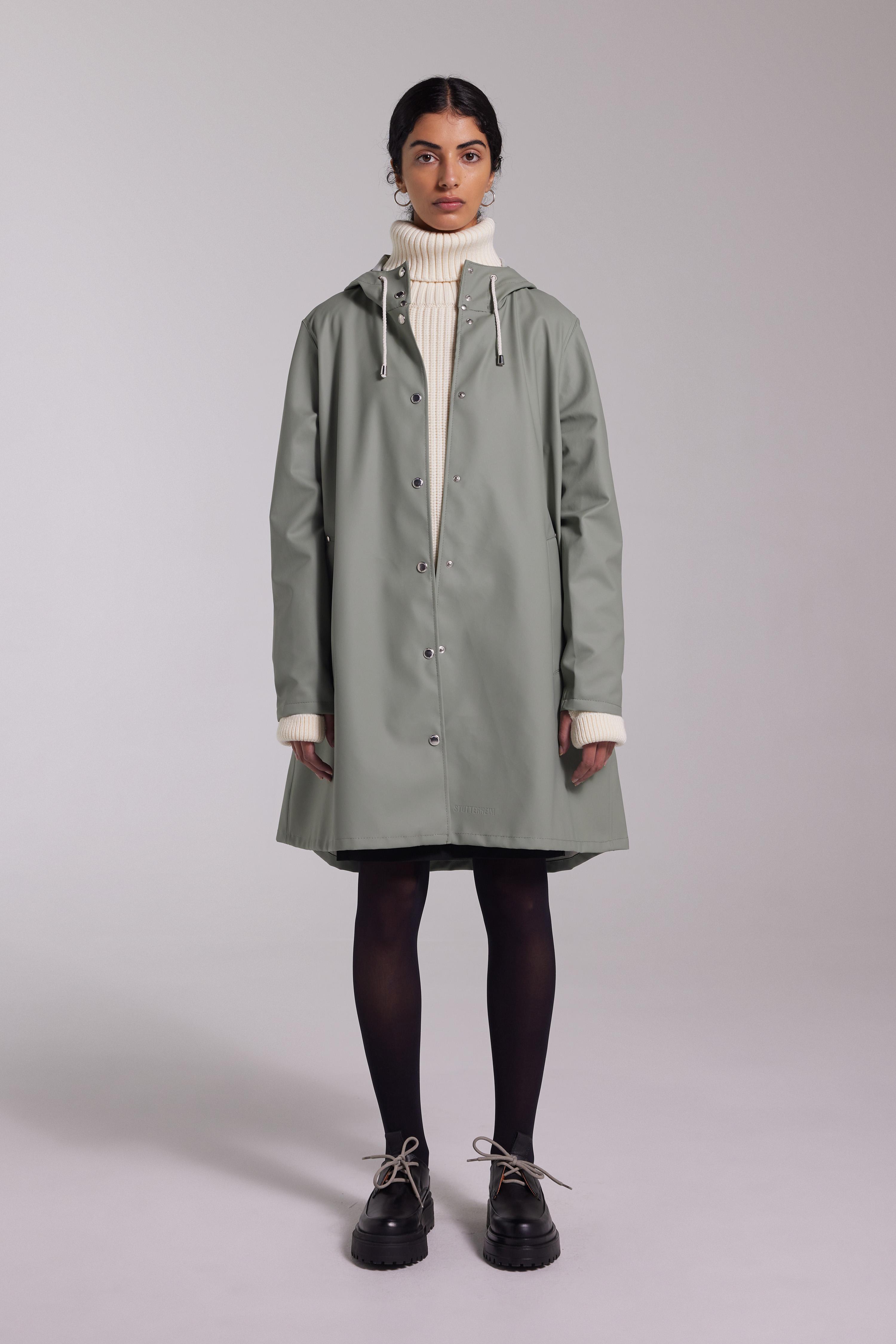 Stutterheim Mosebacke Lightweight Raincoat Khaki in Gray Lyst