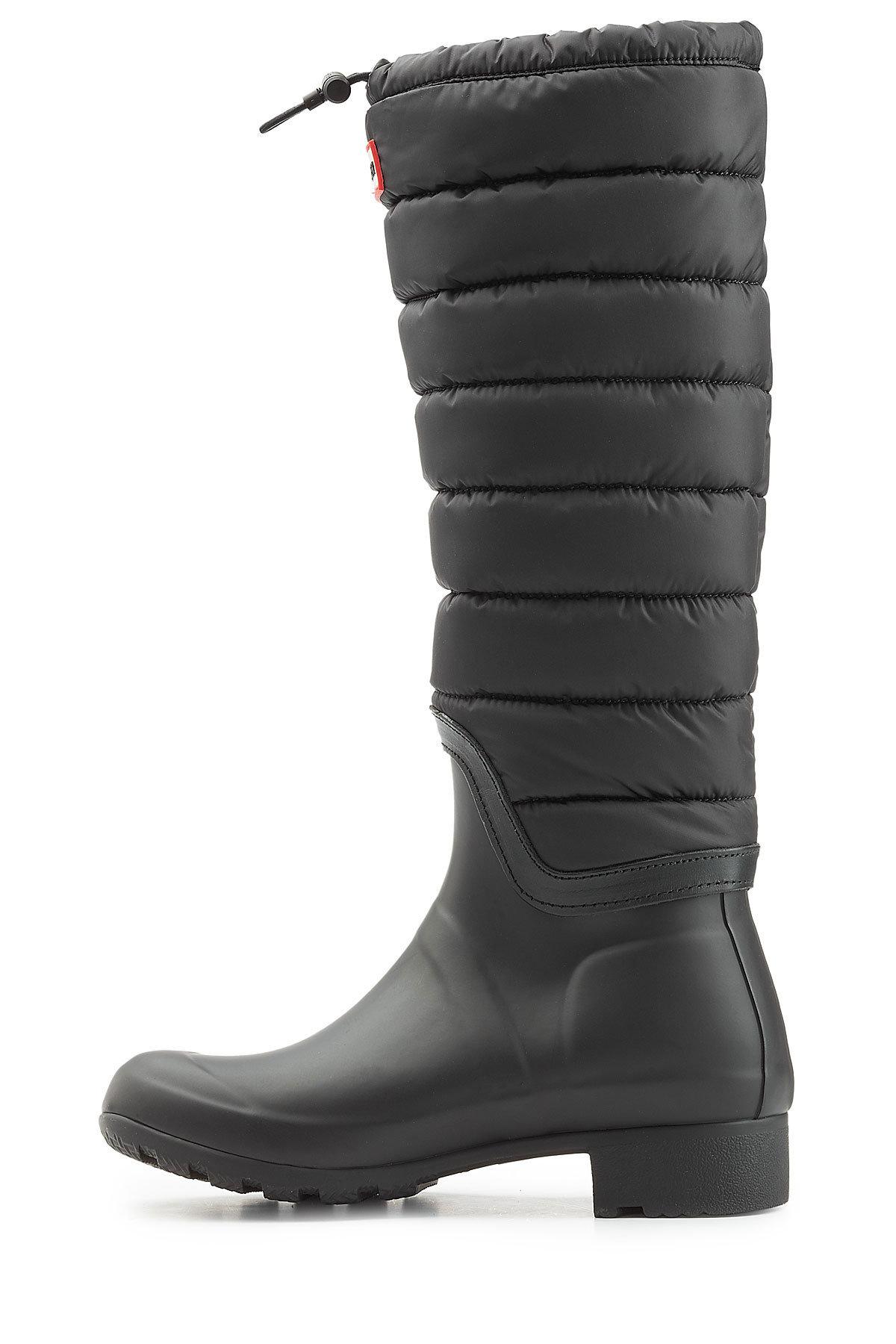 HUNTER Quilted Wellington Boots in Black Lyst HUNTER Quilted Wellington Boots in Black Lyst
