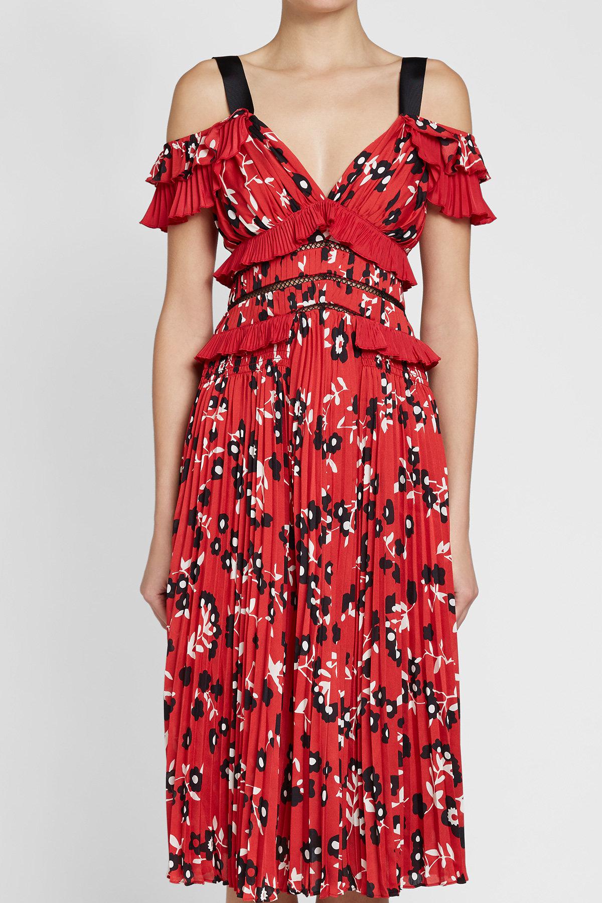 Lyst SelfPortrait Off The Shoulder Floral Print Dress