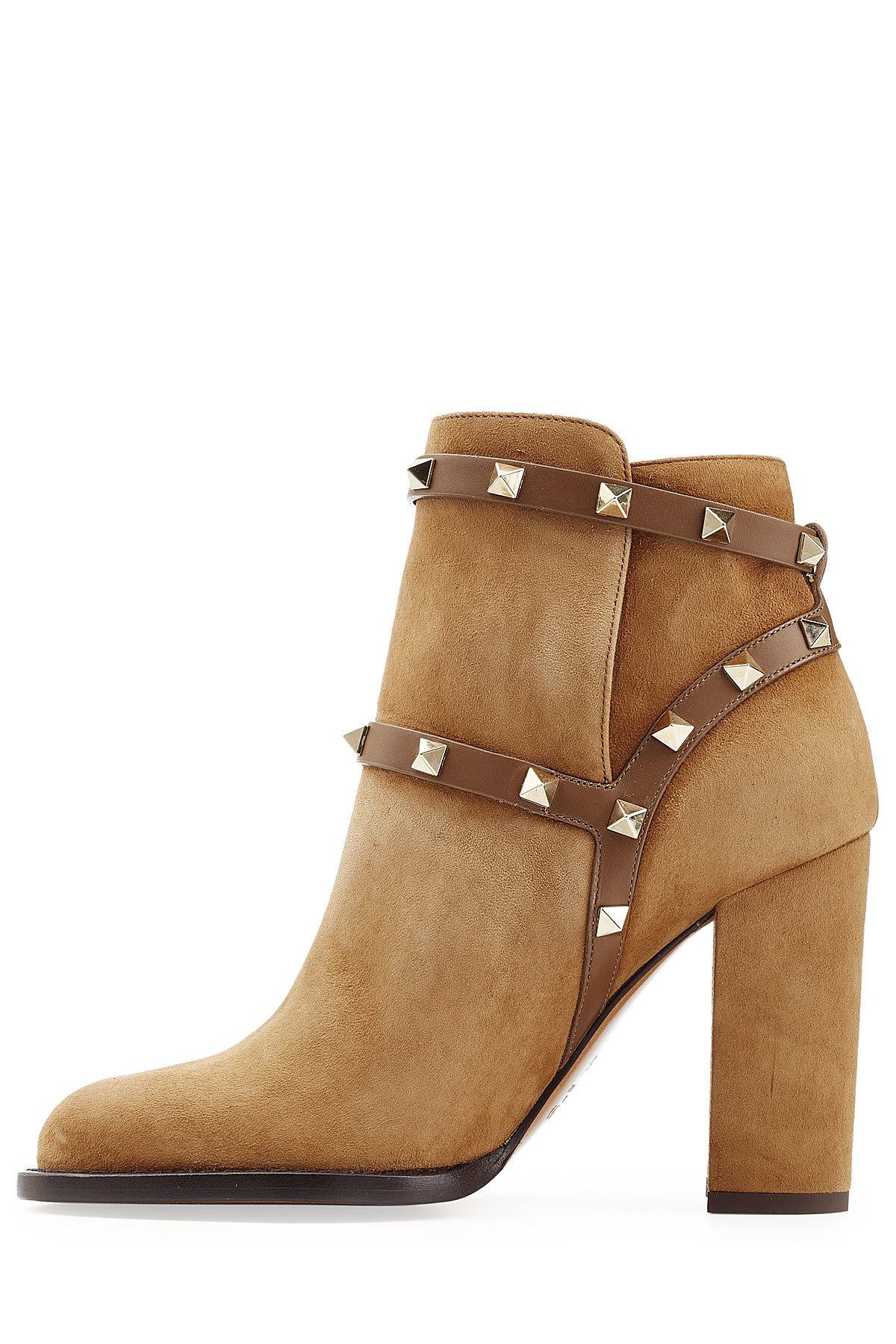 valentino rockstud block heel bootie