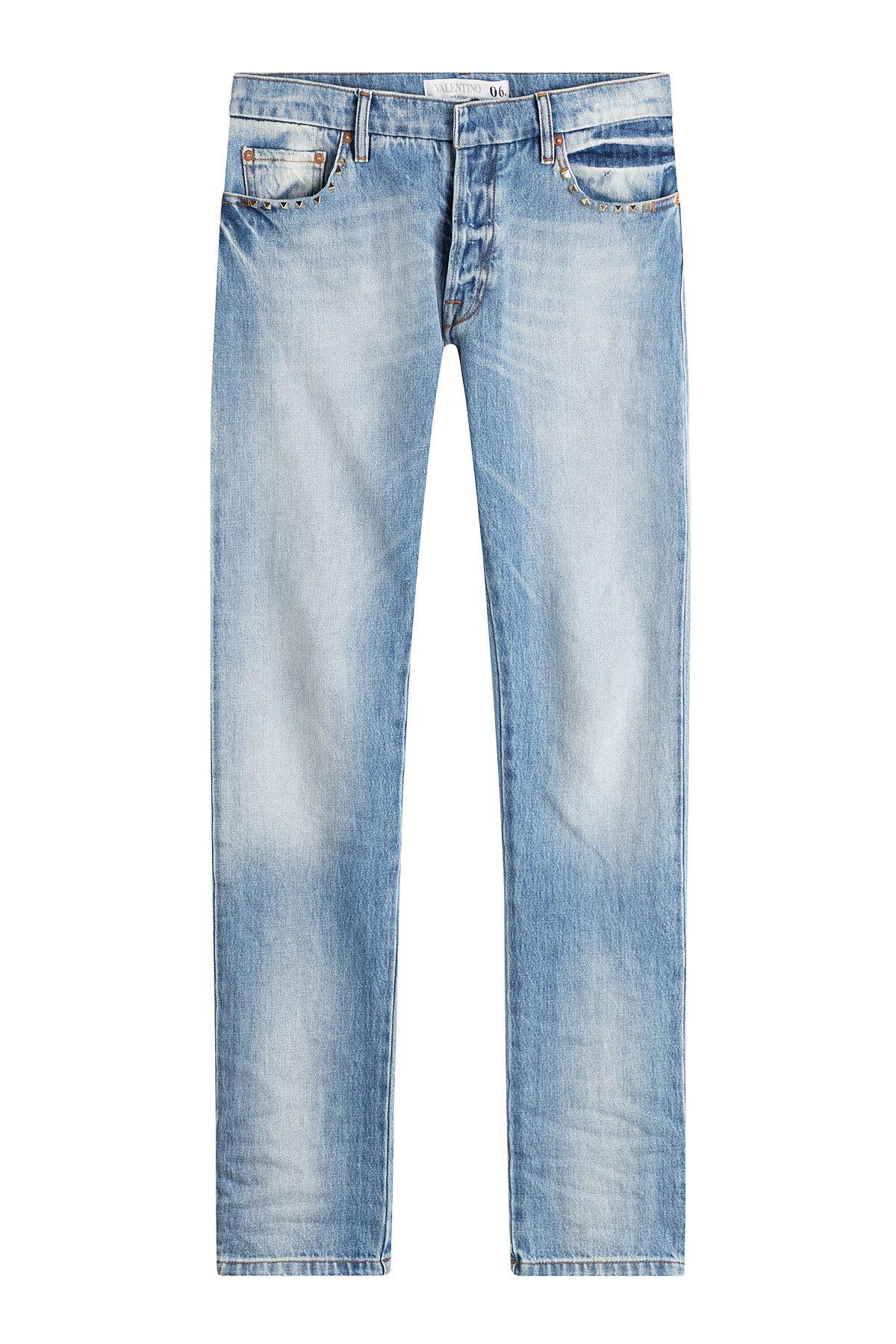 Valentino Rockstud Untitled Straight Leg Jeans in Blue for Men | Lyst