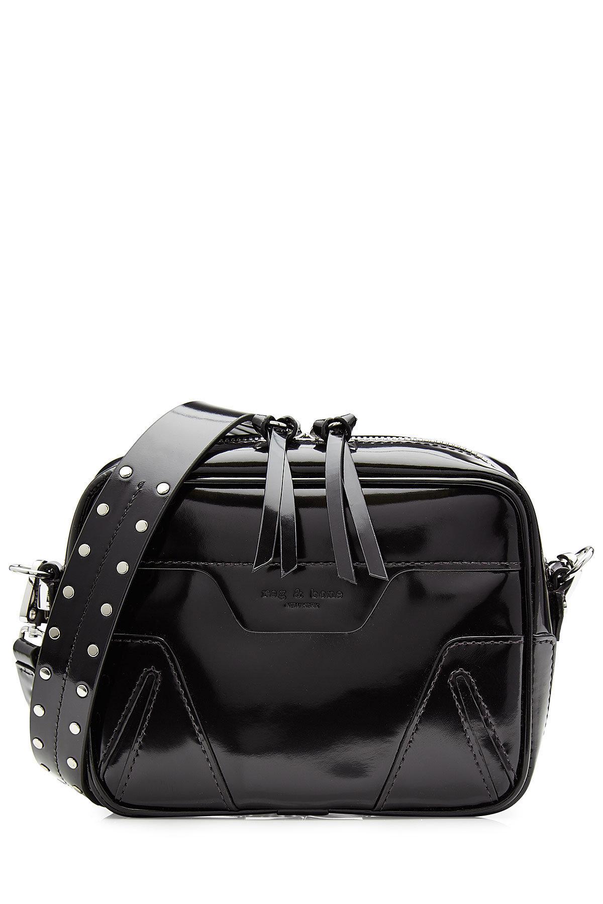 Black Patent Leather Crossbody Handbags | IUCN Water