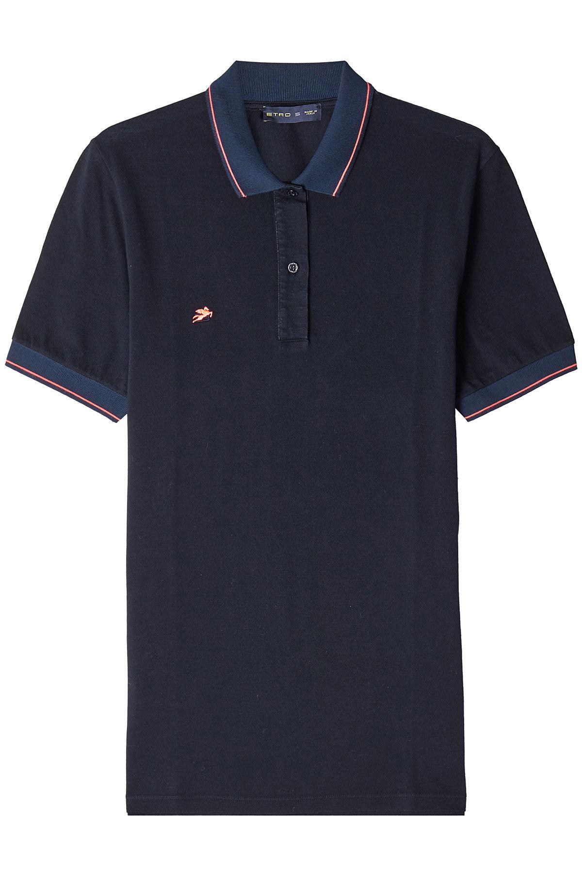 Lyst - Etro Cotton Polo Shirt in Blue for Men