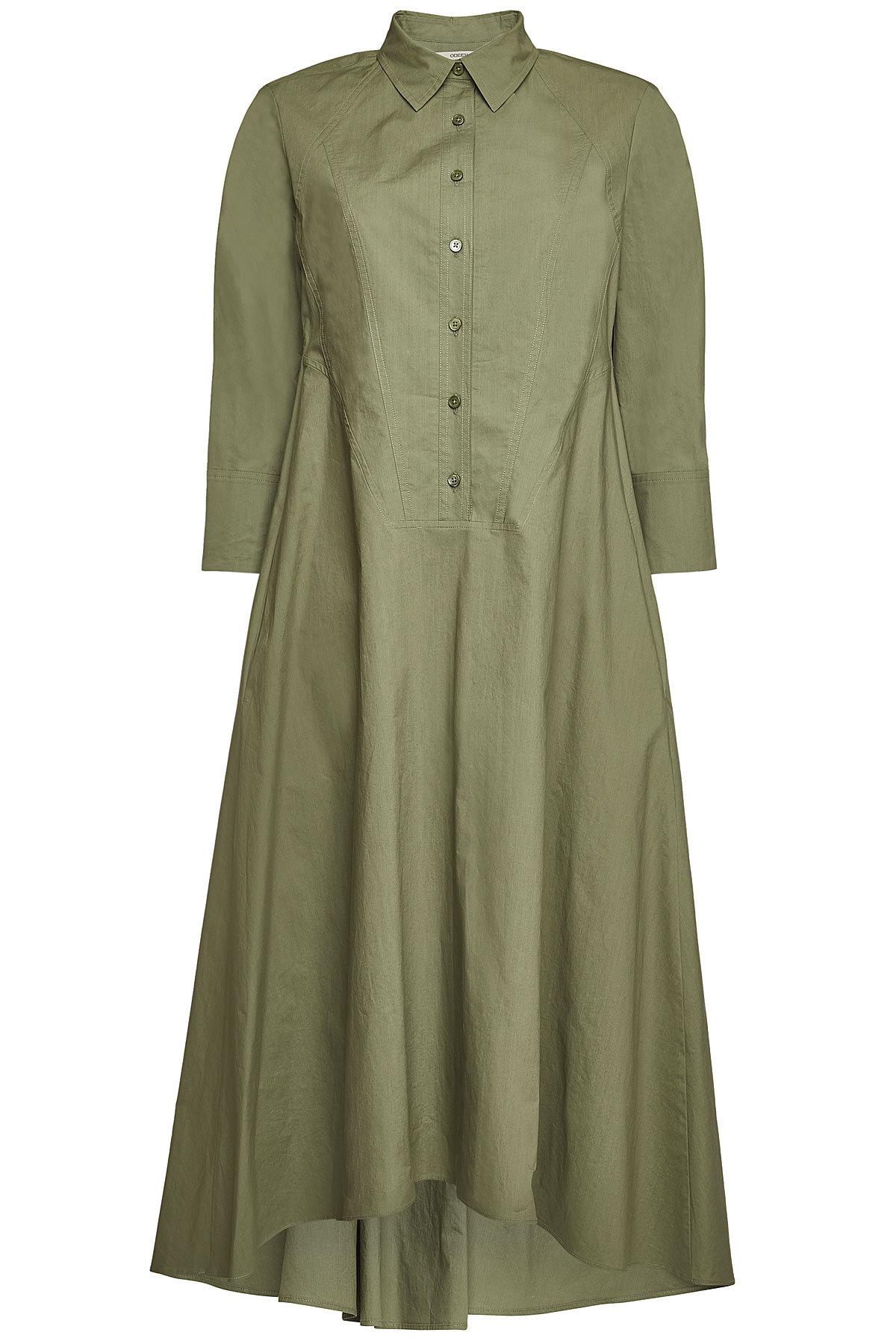ODEEH Cotton Midi Dress in Green - Lyst