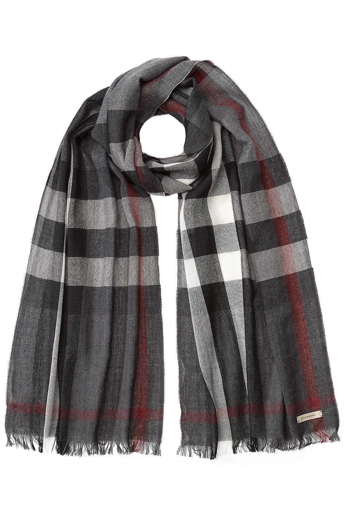 Lyst Burberry Woolcashmere Check Print Scarf in Gray for Men