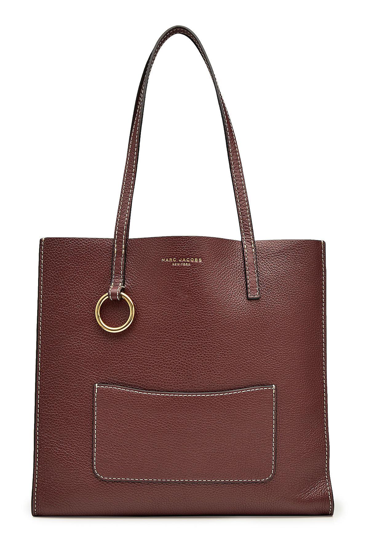 marc jacobs red leather tote bag