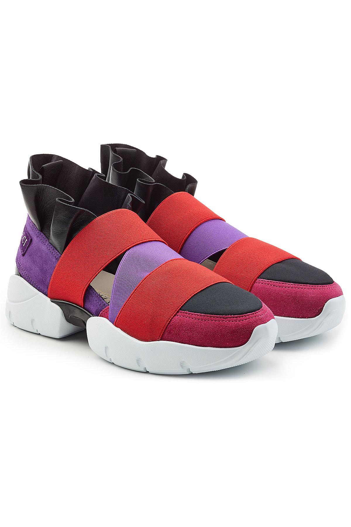 Lyst - Emilio pucci Ruffle Sneakers With Suede