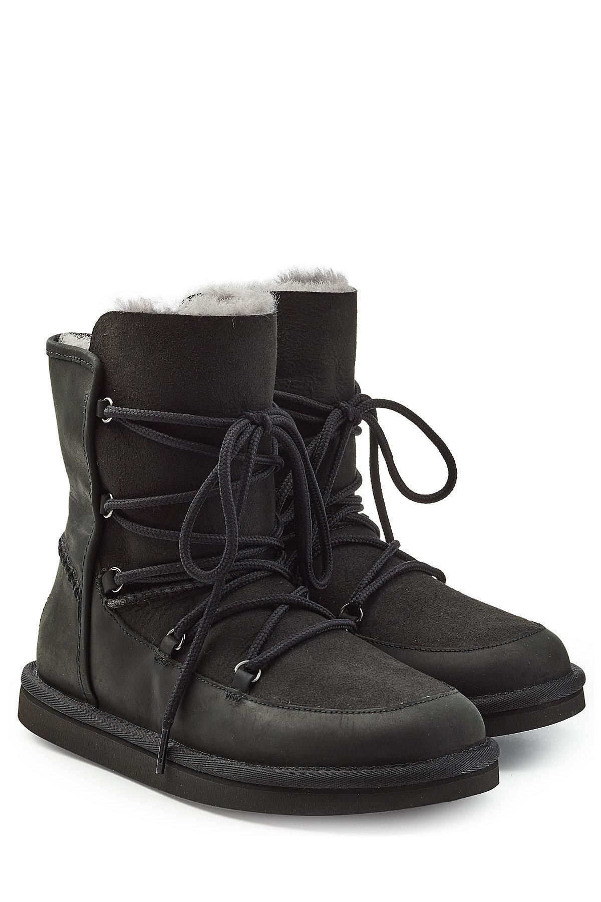ugg noir en cuir ugg noir en cuir