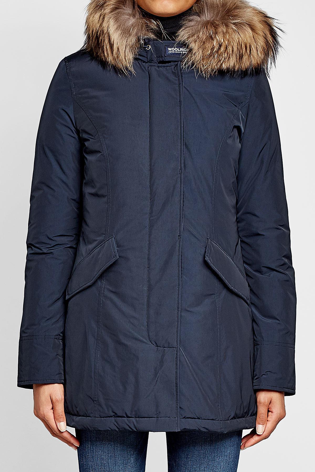 Woolrich Luxury Arctic Down Parka With Fur-trimmed Hood in Blue - Lyst