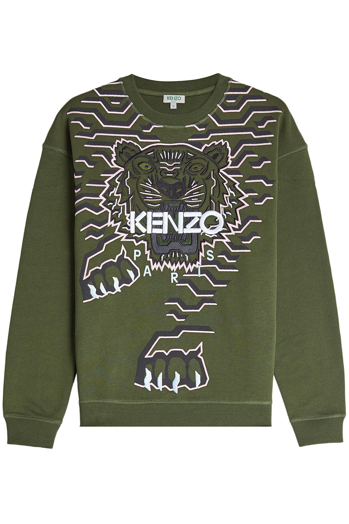Lyst - Kenzo Embroidered Cotton Sweatshirt