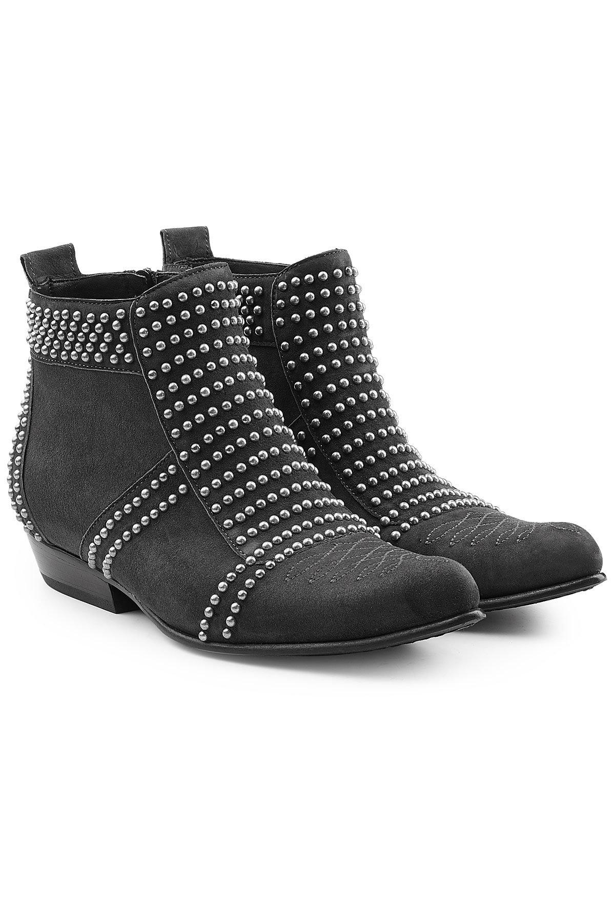 Lyst - Anine Bing Charlie Embellished Suede Ankle Boots in Black