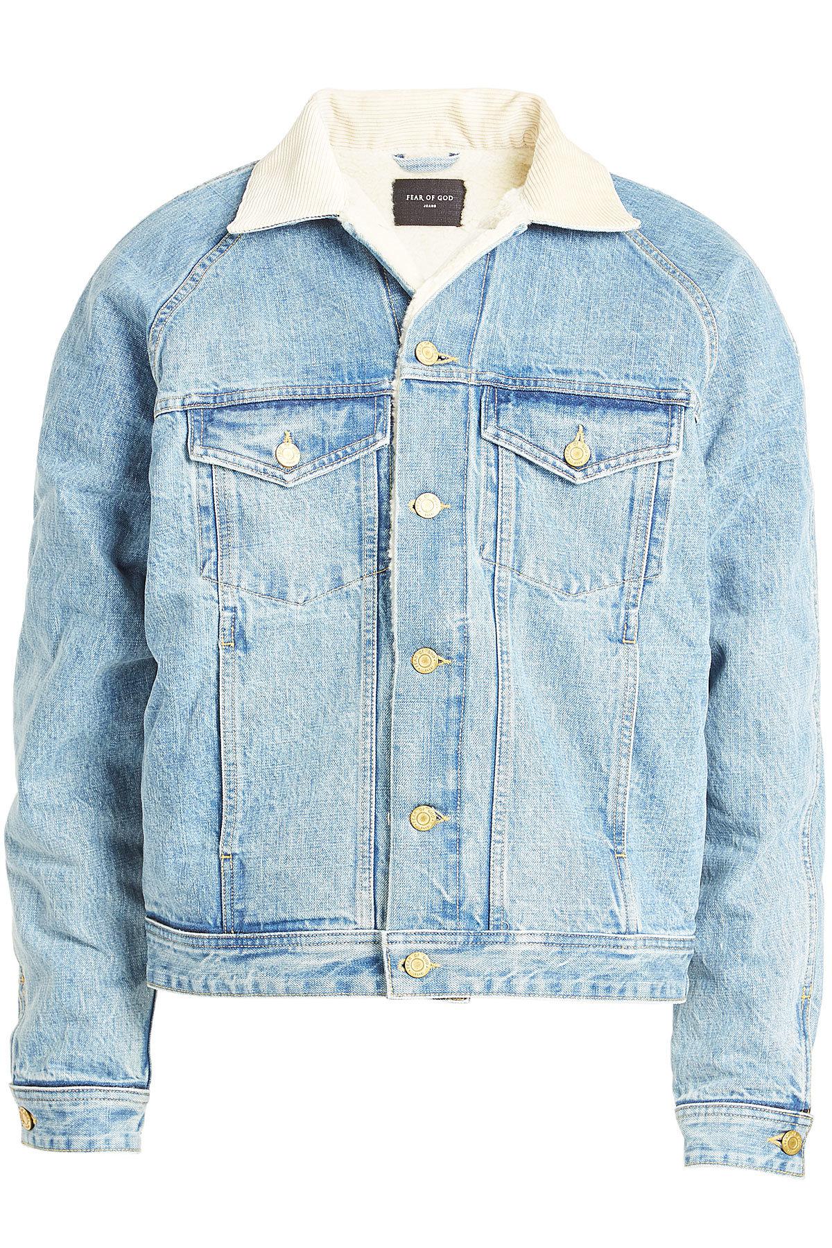 Fear Of God Denim Jacket With Textured Lining in Blue for Men - Lyst
