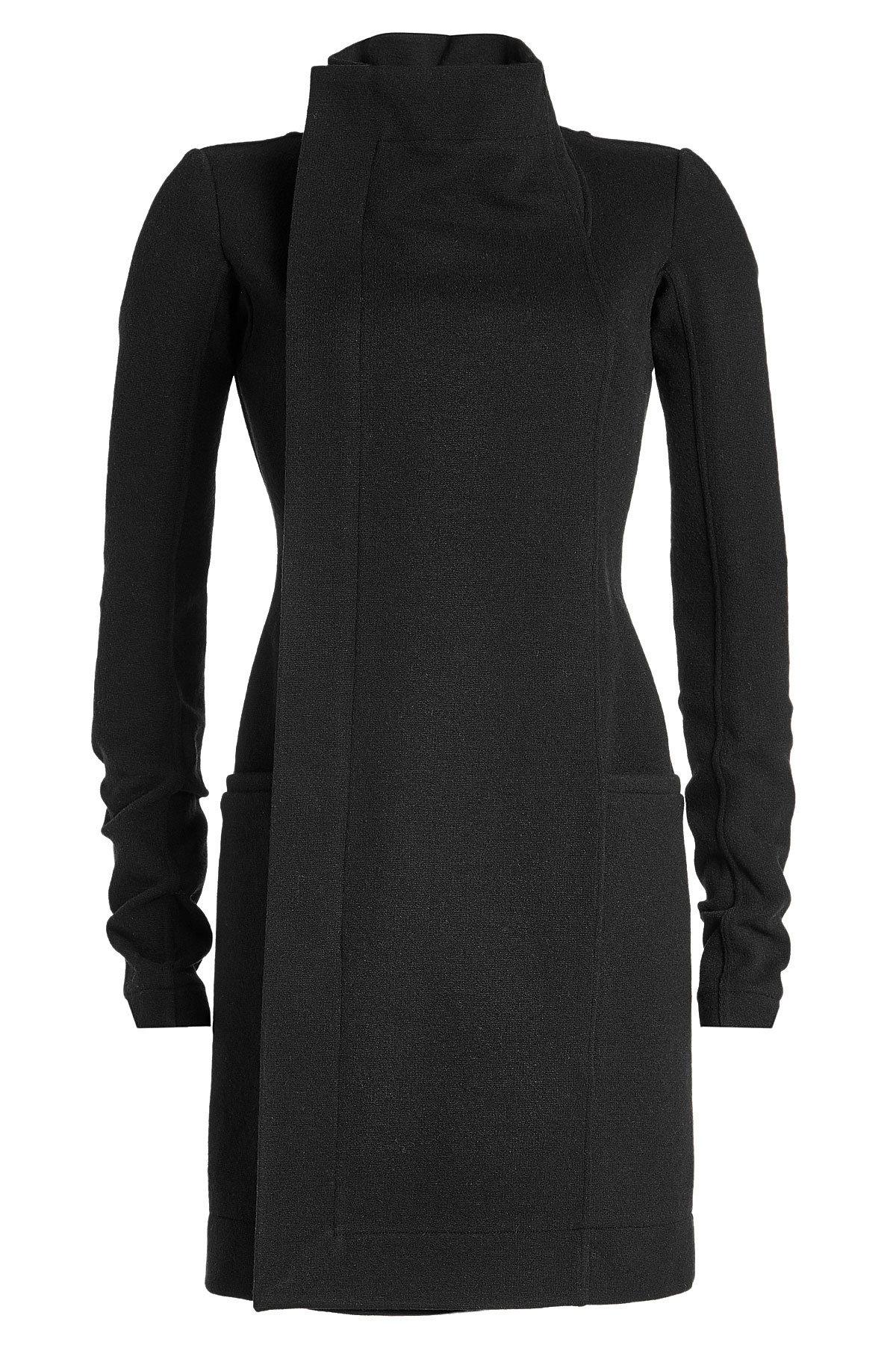 Lyst - Rick Owens Coat With Wool in Black