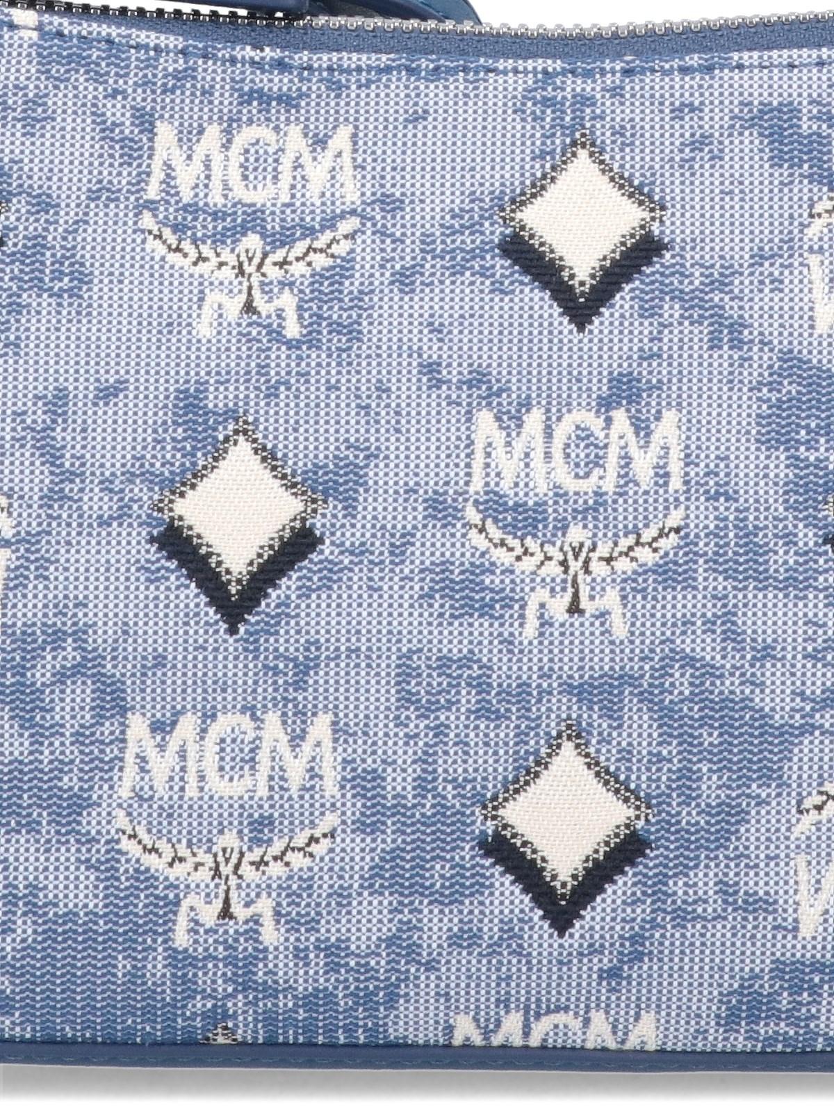 MCM Vintage Jacquard Monogram Mini Aren Shoulder Bag Pink 1228262