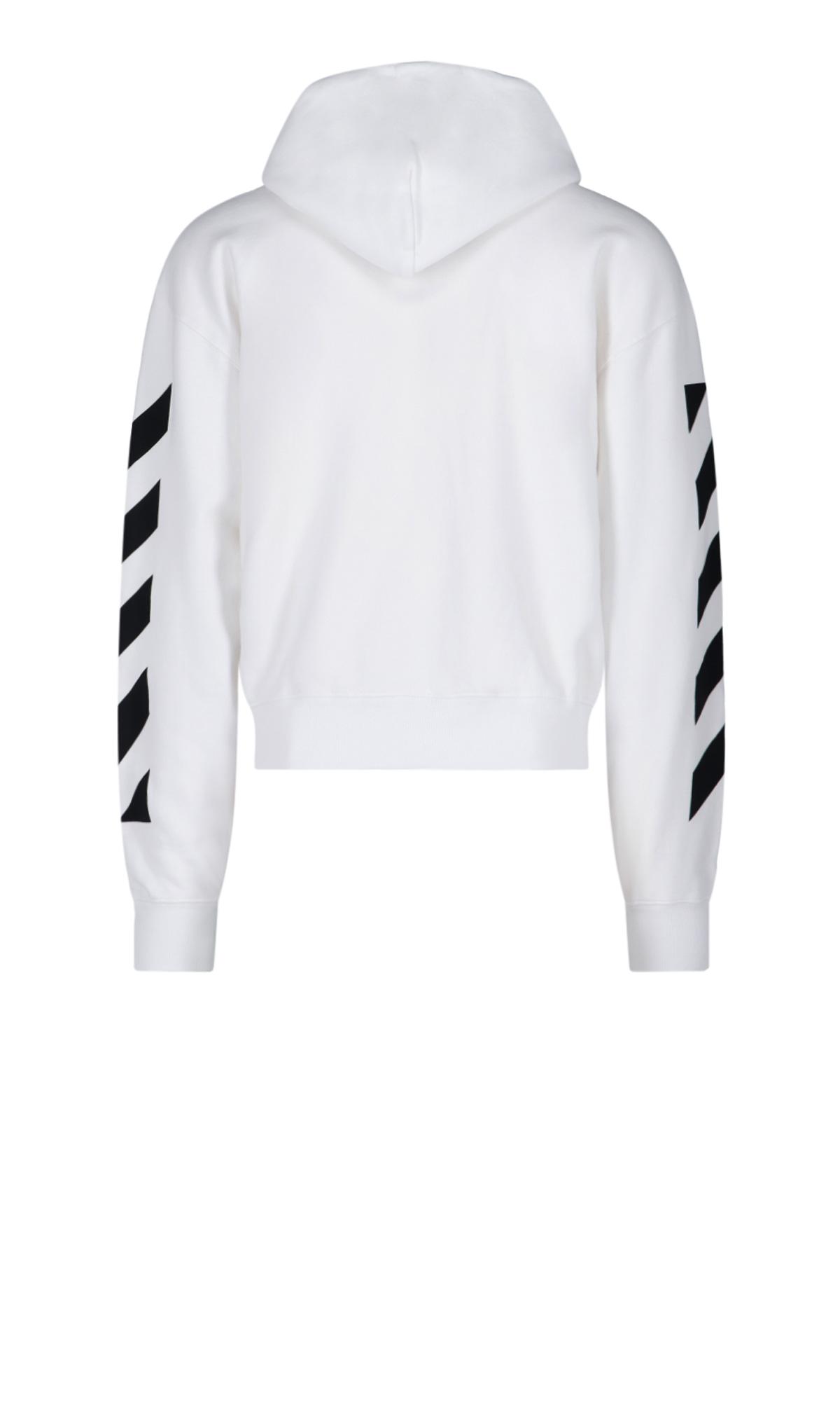 Off-White c/o Virgil Abloh Diag Print Hoodie in White for Men | Lyst