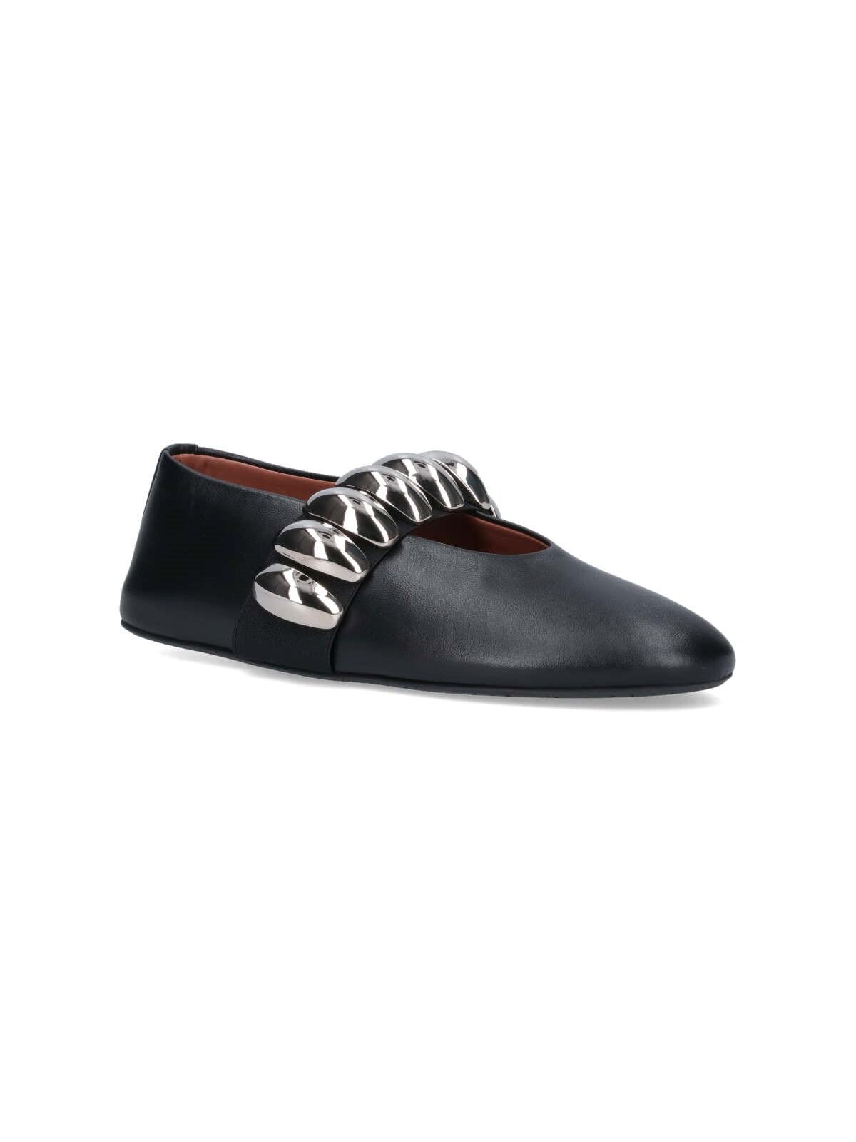 Alaïa Embellished Leather Ballet Flats in Black | Lyst