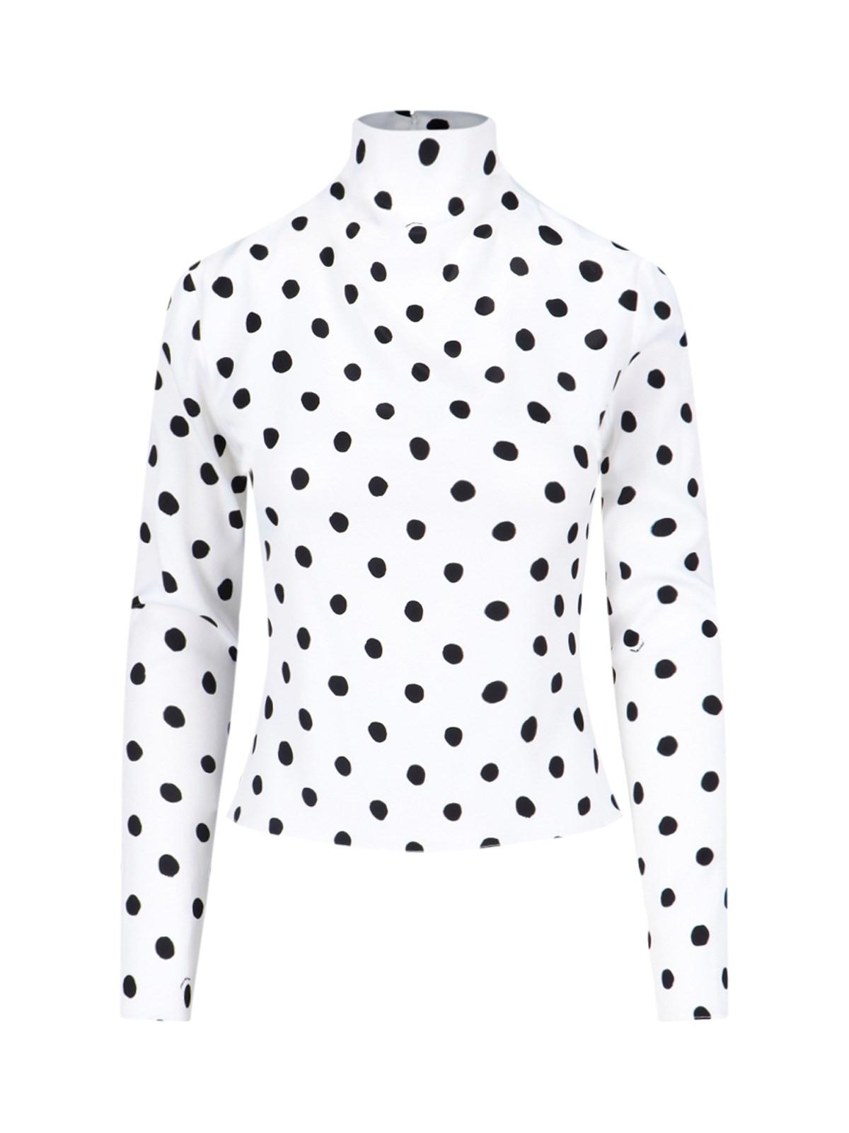 Black and white polka dot turtleneck cheap