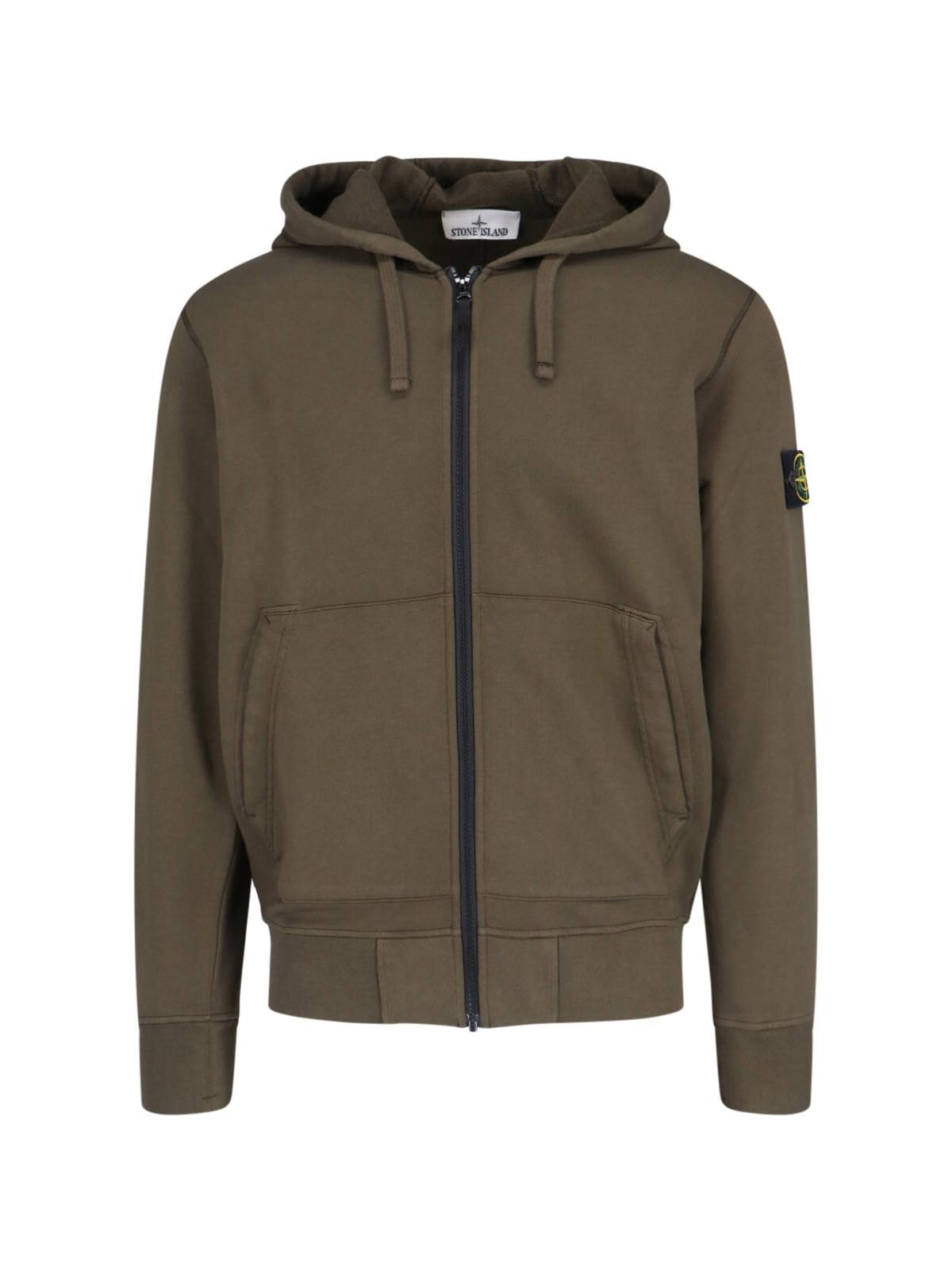 Stone island olive green hoodie sale
