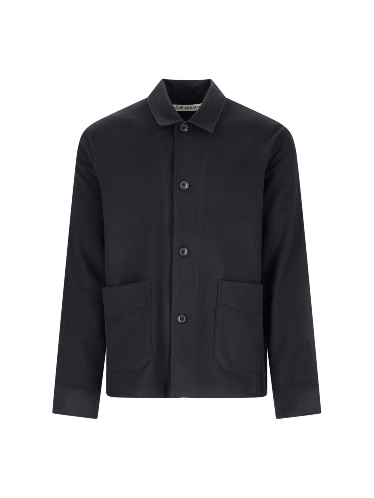 OUR LEGACY ARCHIVE BOX JACKET BLACK WOOL