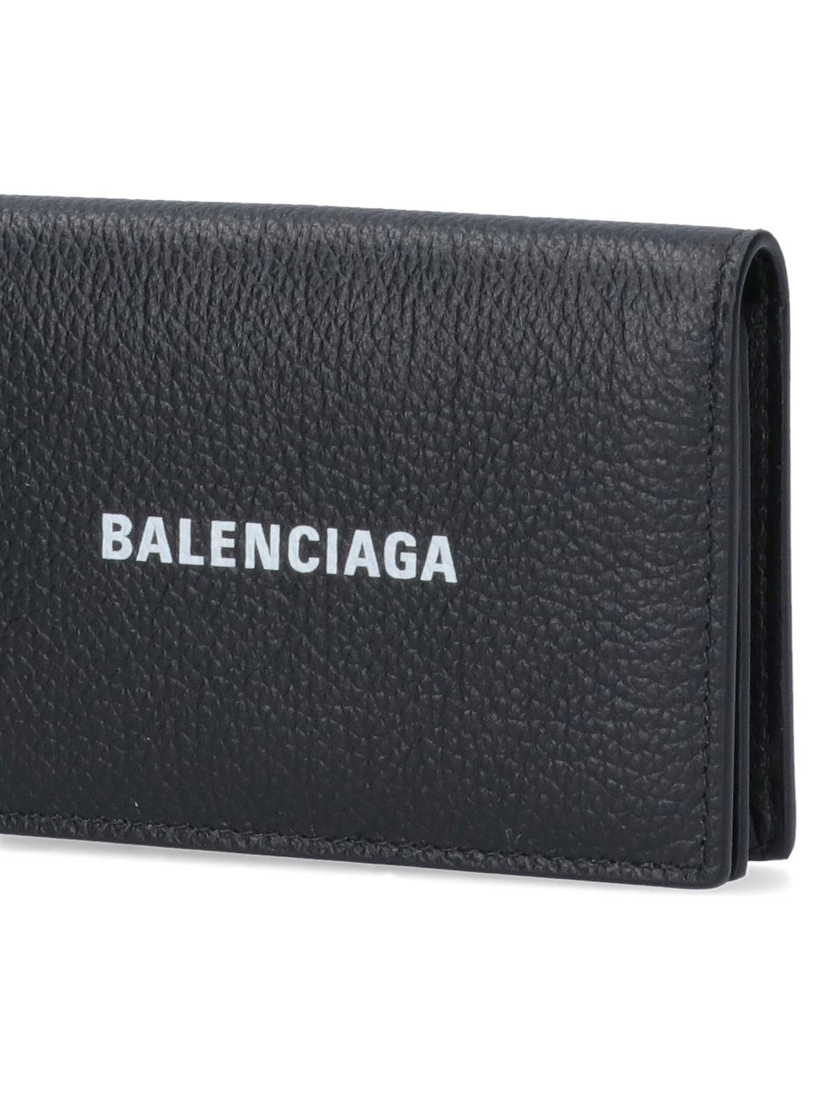 Balenciaga Logo Card Holder in Black for Men Lyst