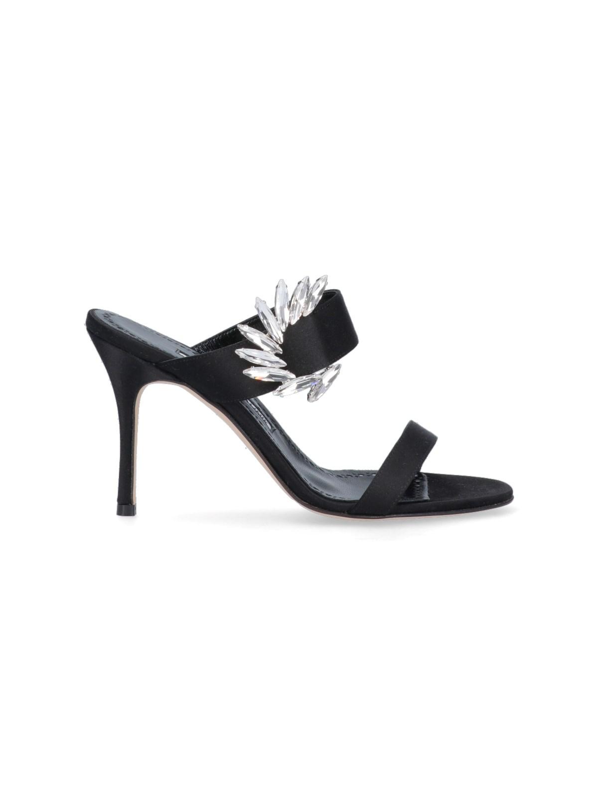 Manolo Blahnik 'chivela' Sandals in Black | Lyst