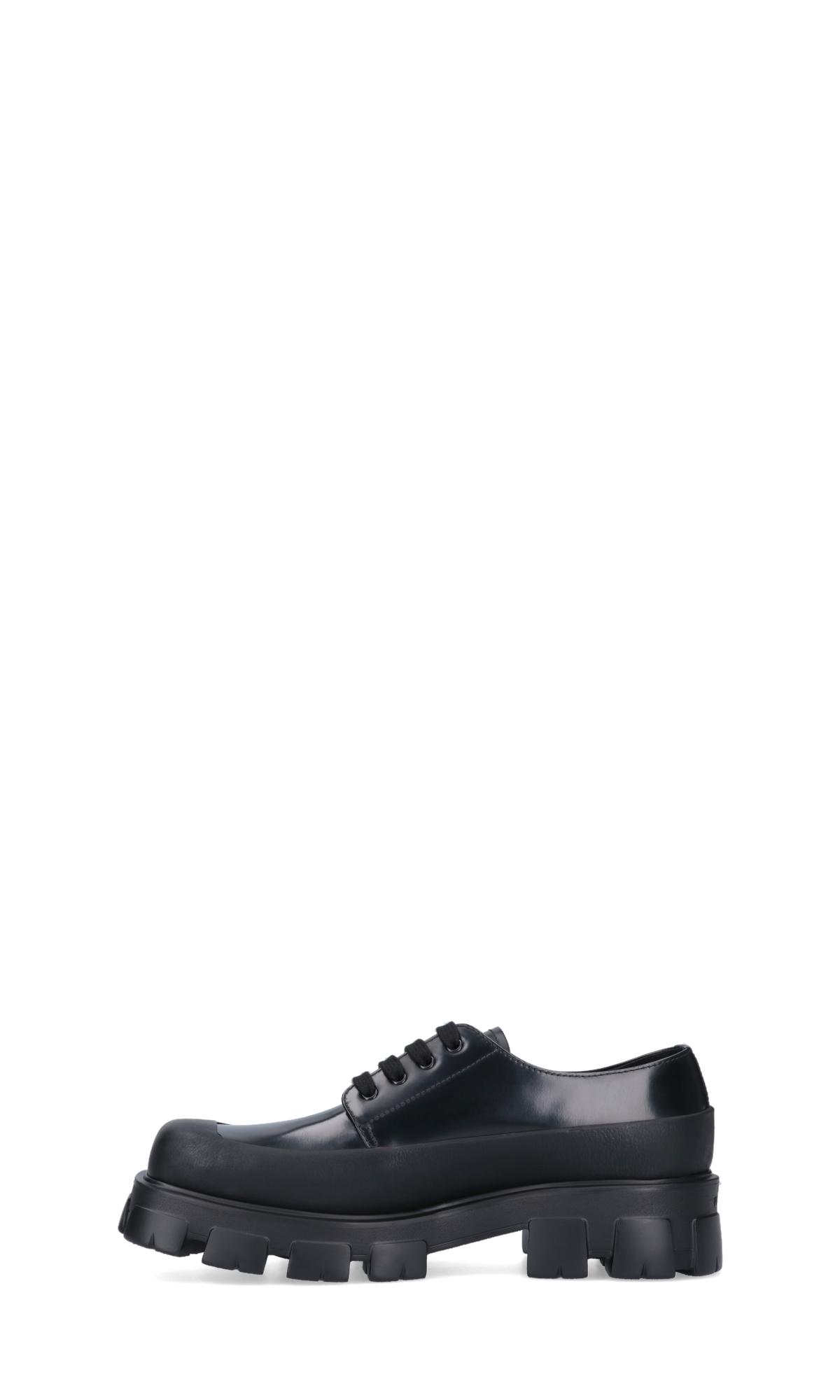 Prada Brushed Leather Derby in Black for Men | Lyst