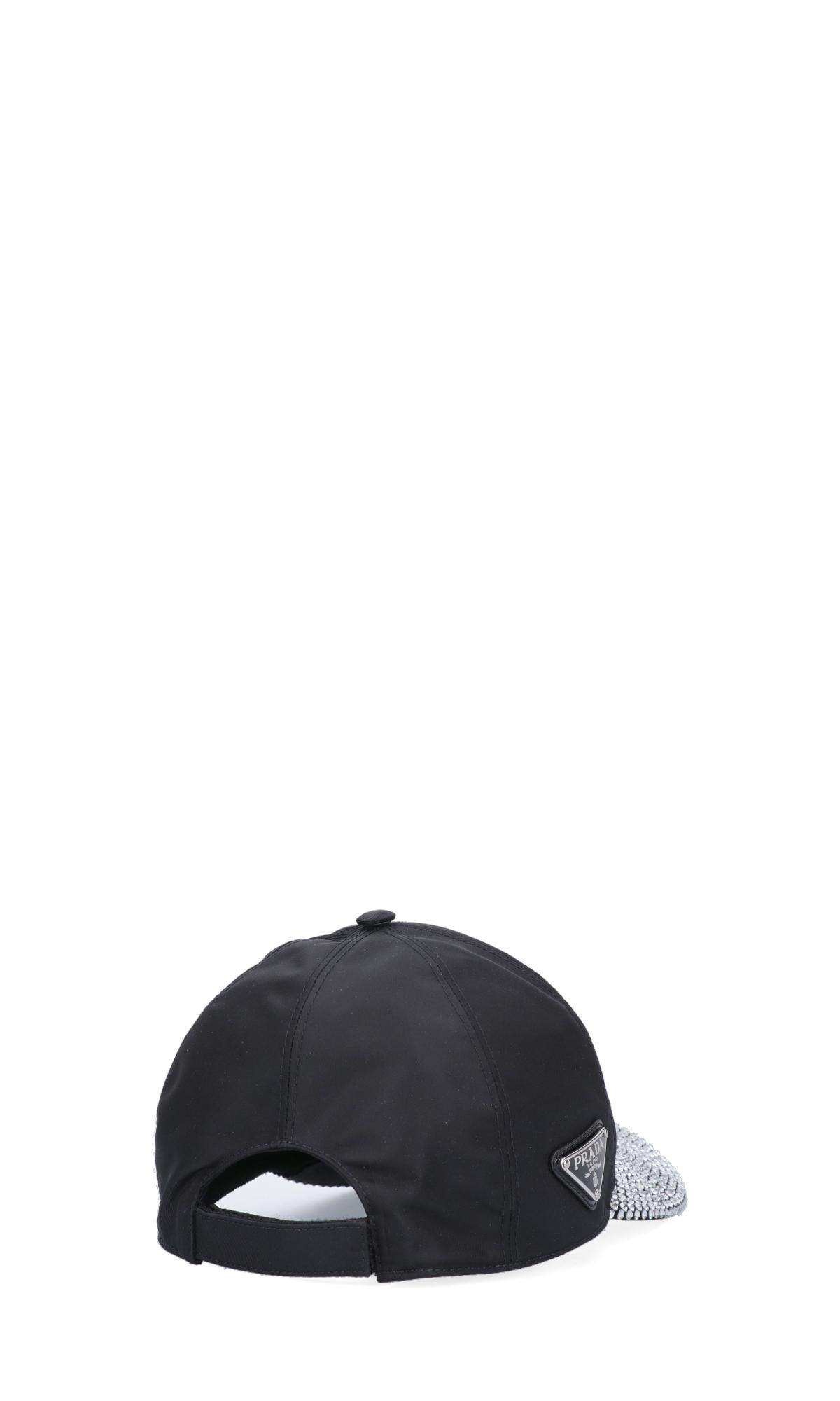 Prada Crystals Baseball Cap in Black | Lyst