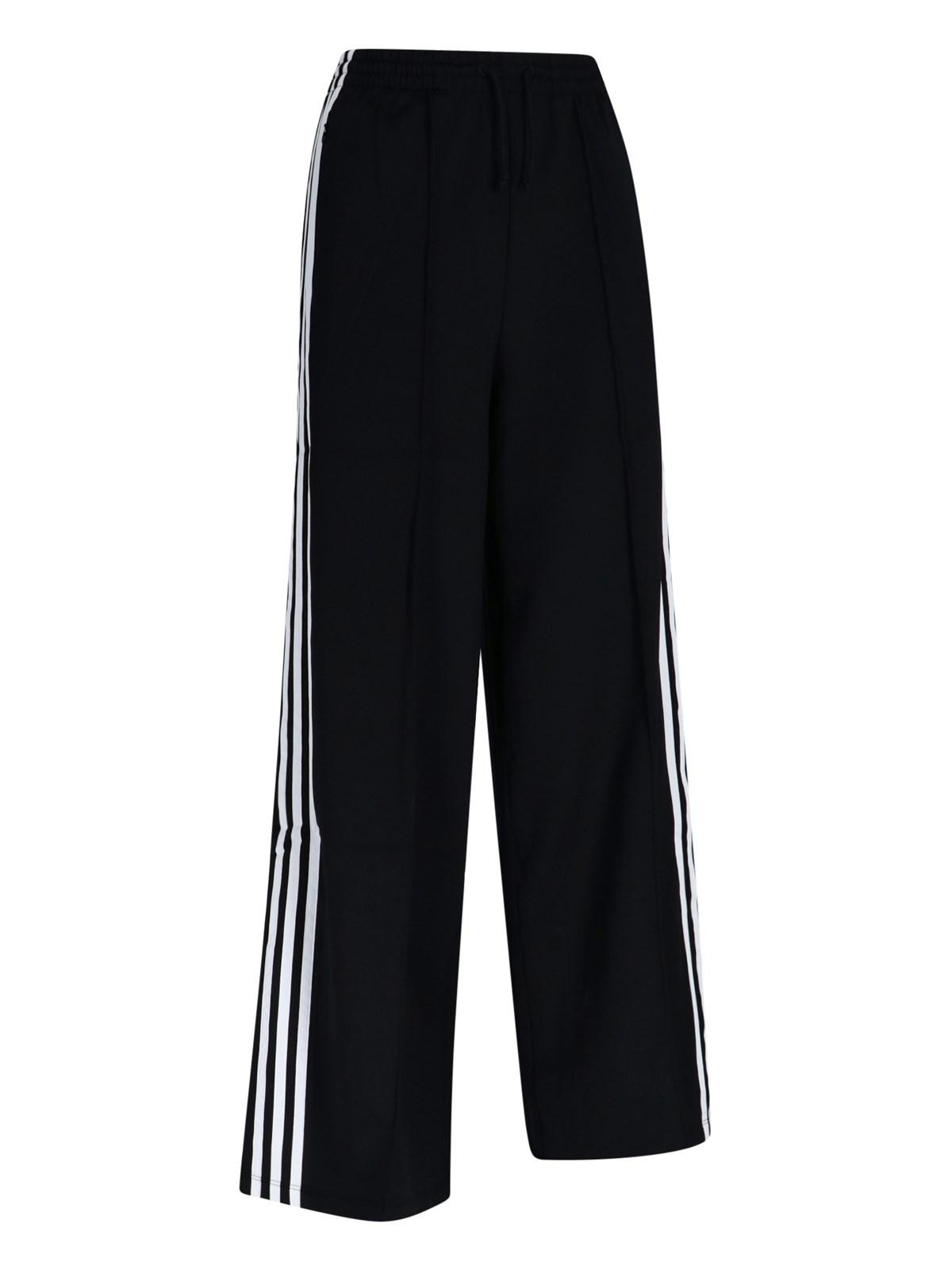 adidas 'relaxed Wide Leg' Sports Pants in Black | Lyst