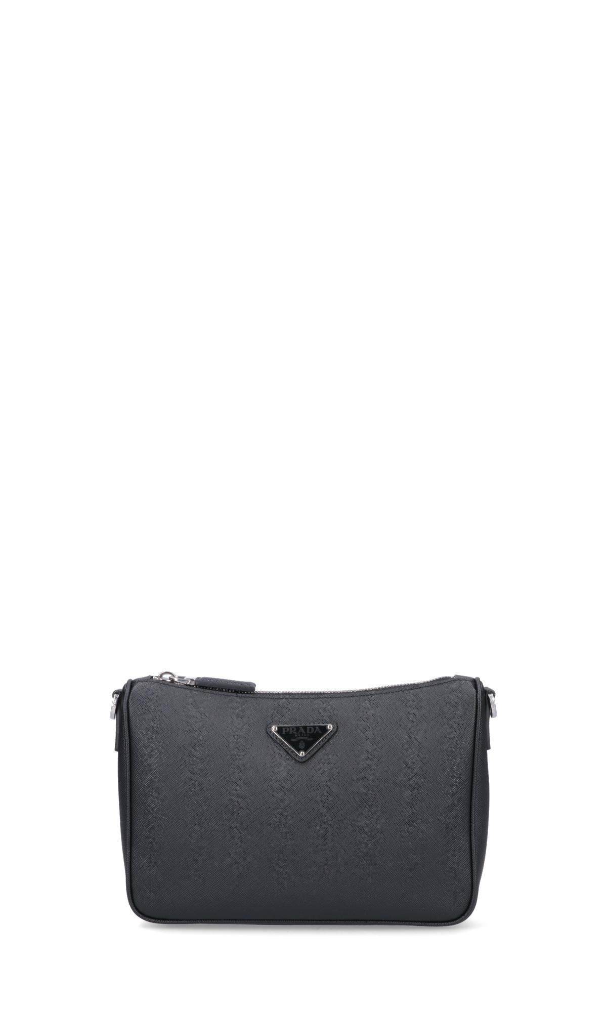 Prada Saffiano Shoulder Bag in Black for Men | Lyst