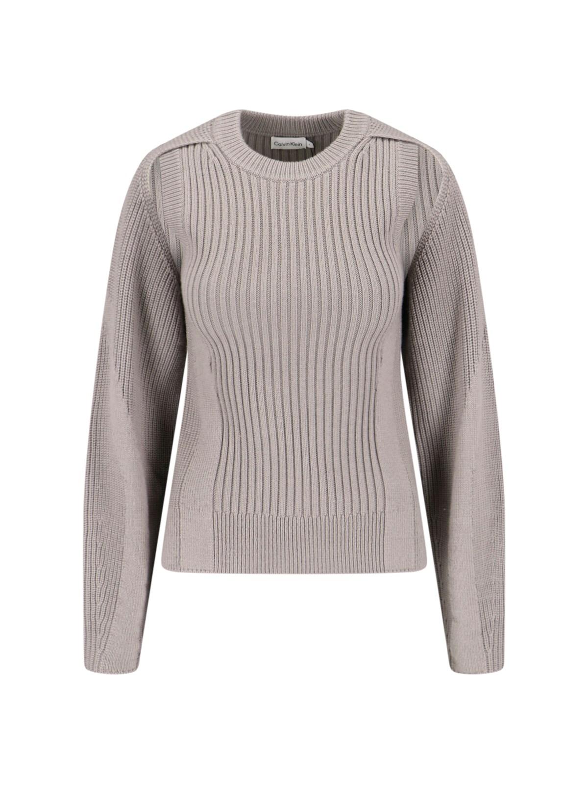 Calvin Klein Cutout Detail Sweater in Gray | Lyst