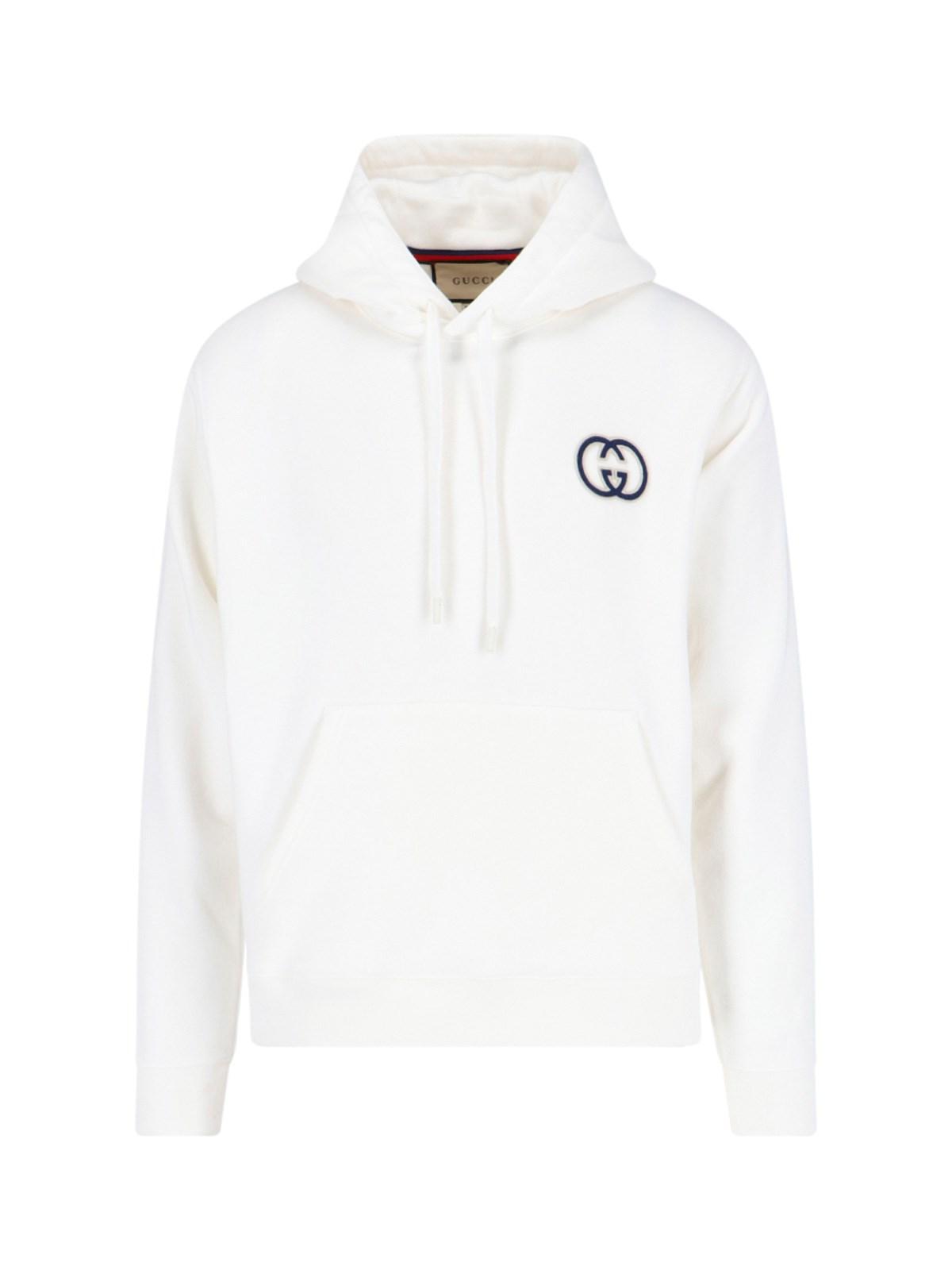Gucci Logo Hoodie in White for Men Lyst