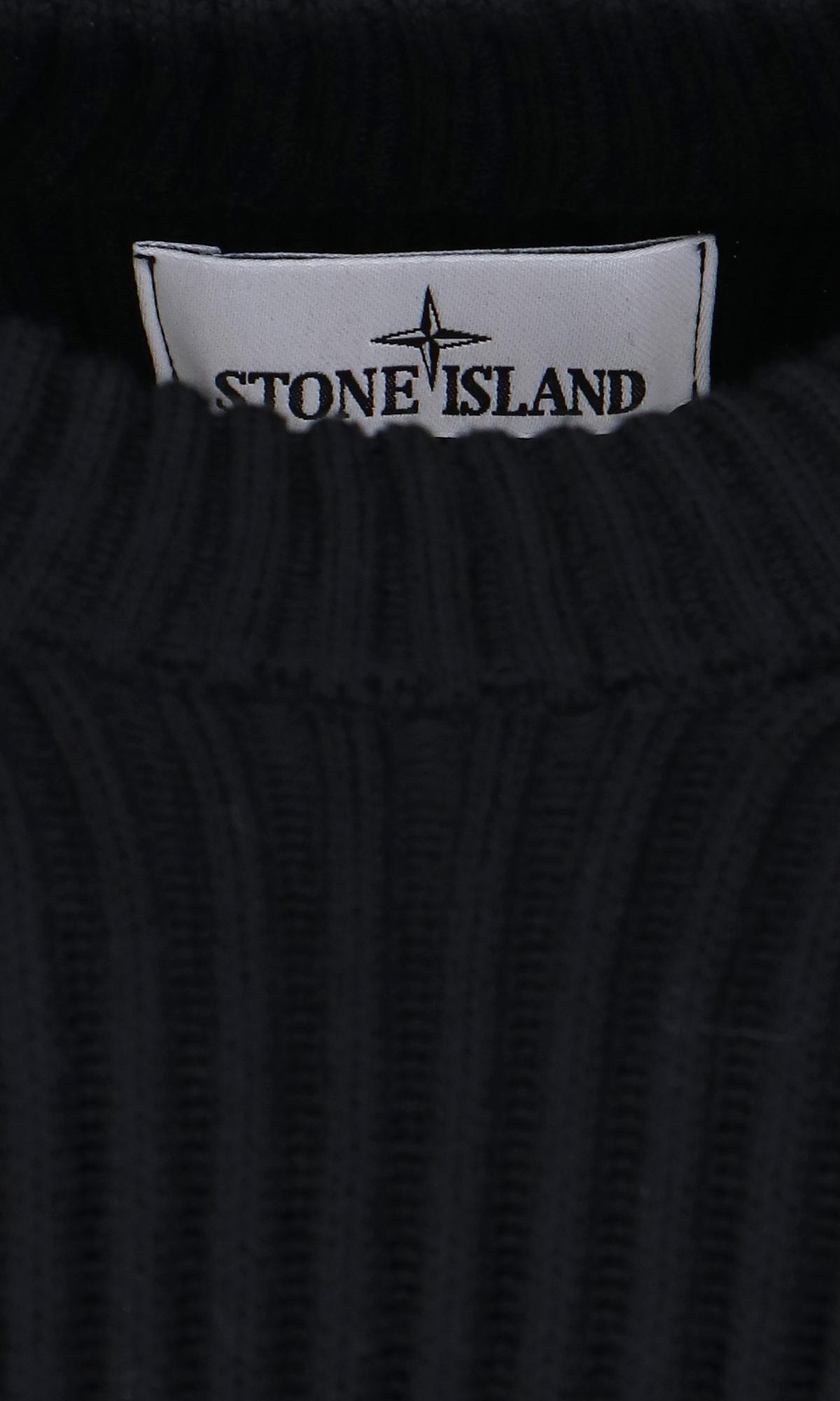 Stone Island Wool Ribbed Sweater in Nero (Black) for Men | Lyst