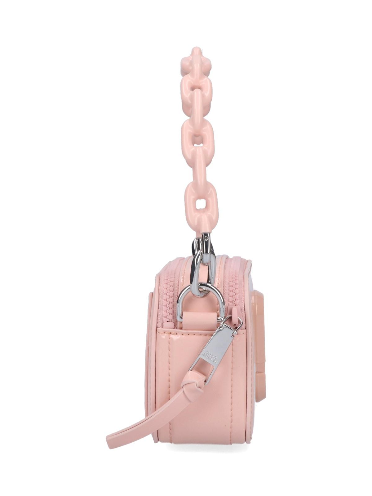 Snapshot of Marc Jacobs - Grey and pink leather bag with zippers and  shoulder strap for women