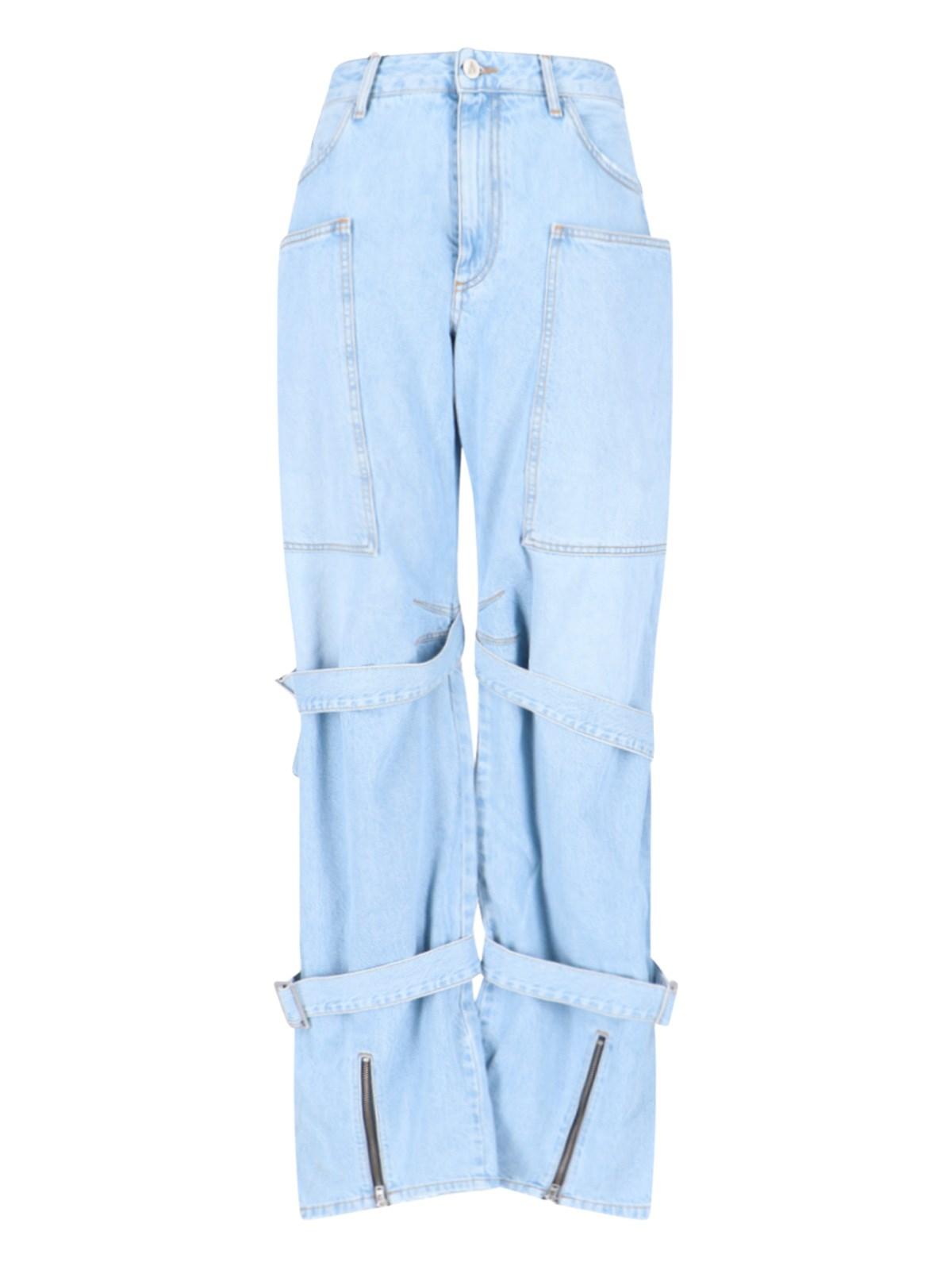 SLIM CARGO JEANS - Blue