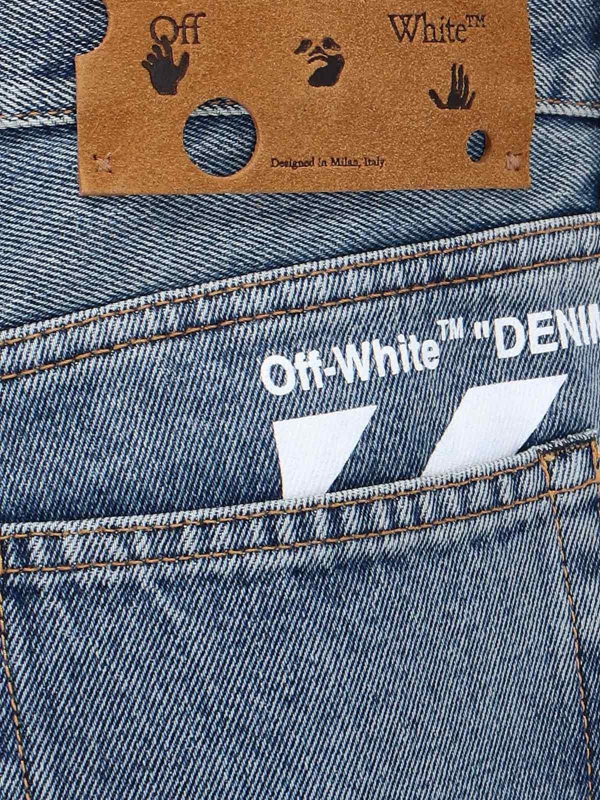 Off White c o Virgil Abloh Skinny Fit Jeans in Blue for Men Lyst