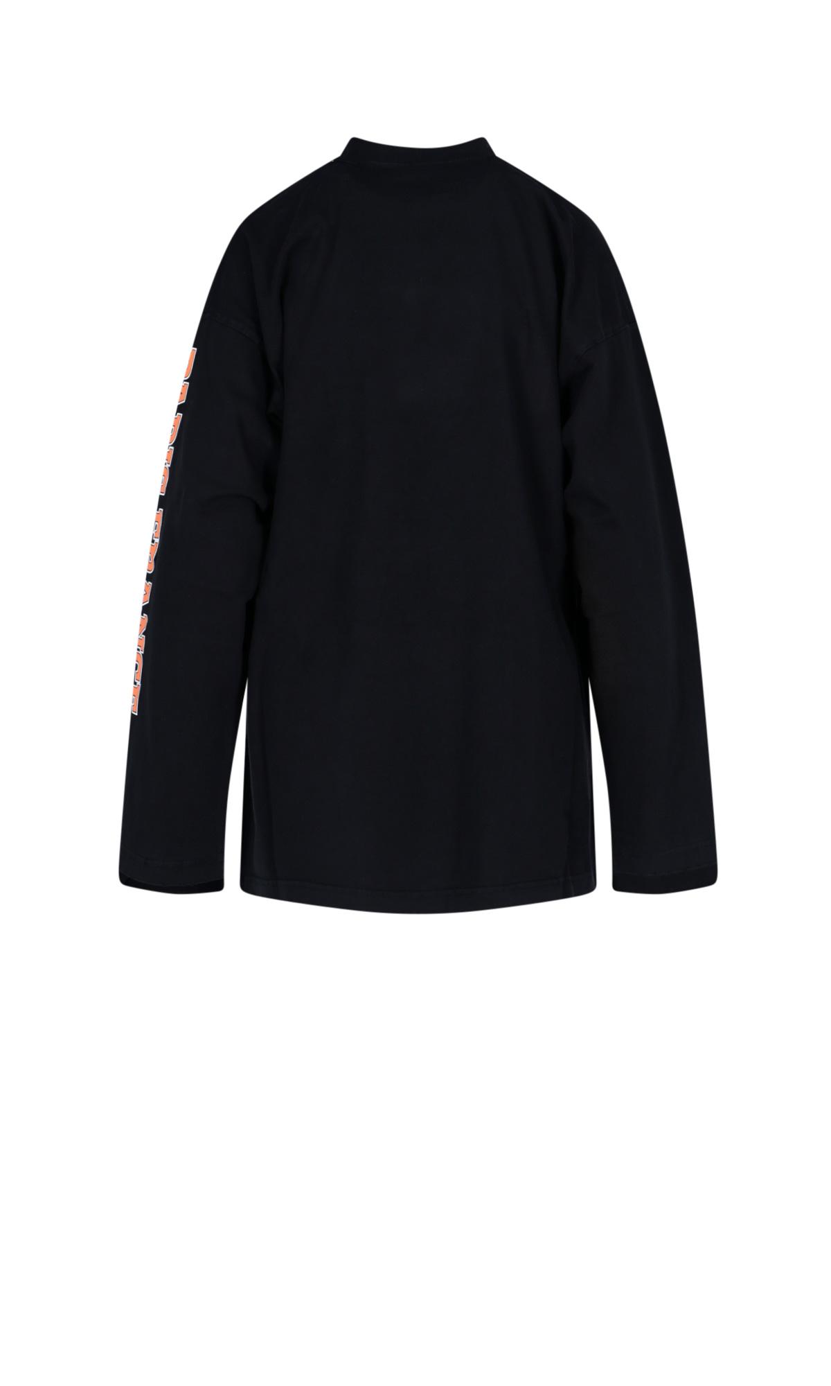 Balenciaga 'logo Maison' Long Sleeve Shirt in Black | Lyst