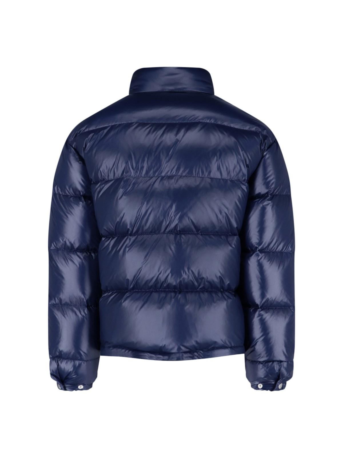 Prada Down Jacket Logo in Blue for Men | Lyst