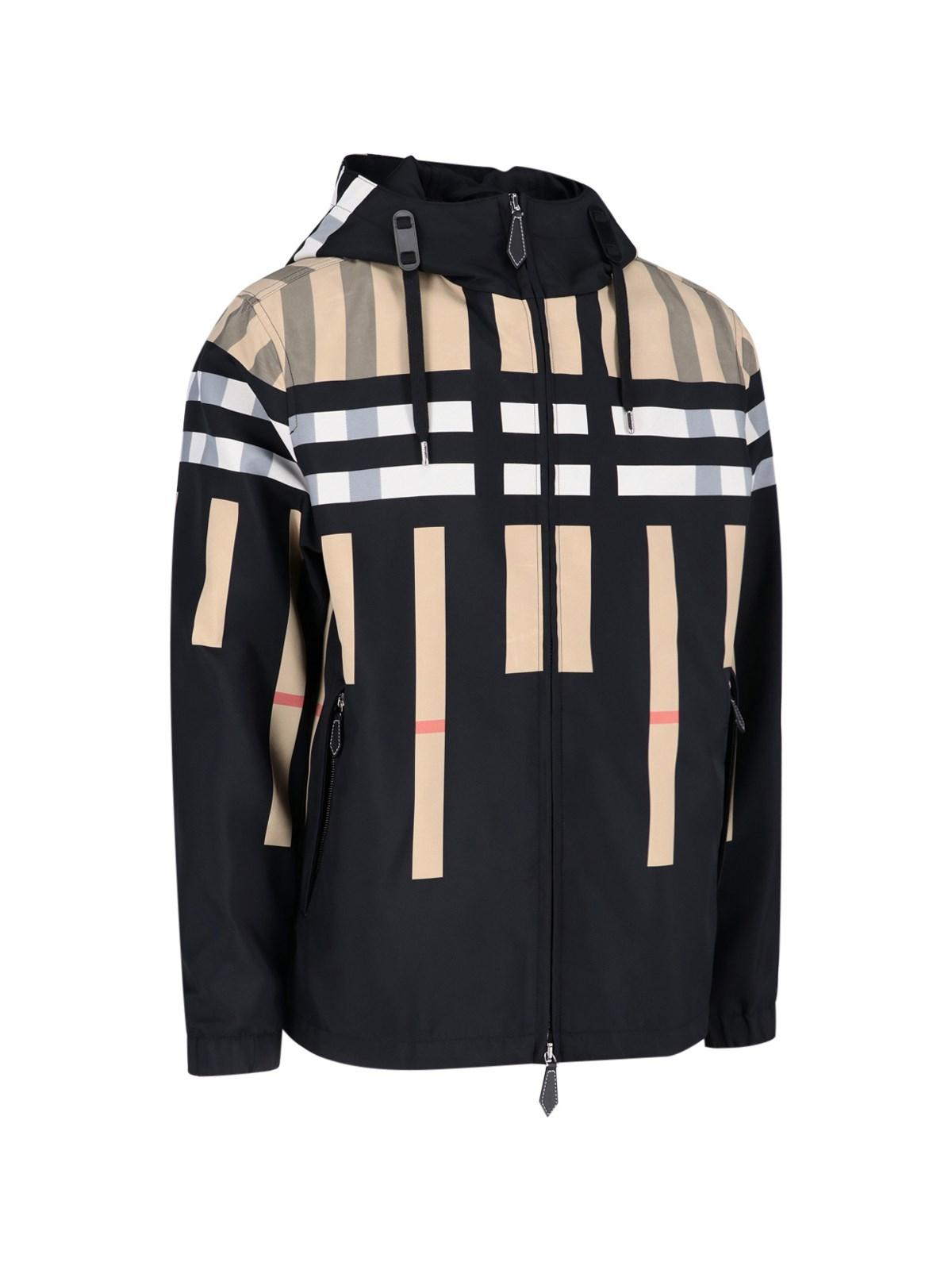 Burberry Nylon Hooded Jacket in Black for Men | Lyst