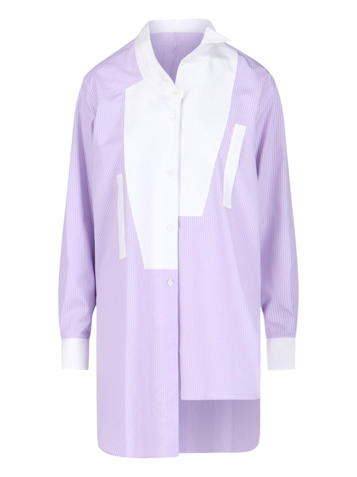 LOEWE - LOEWE ロエベ 23SS Stripped Shirt S540Y05X29 ストライプデザインシャツ パープル　レディース Loewe Asymmetric Stripped Shirt in Purple | Lyst Australia