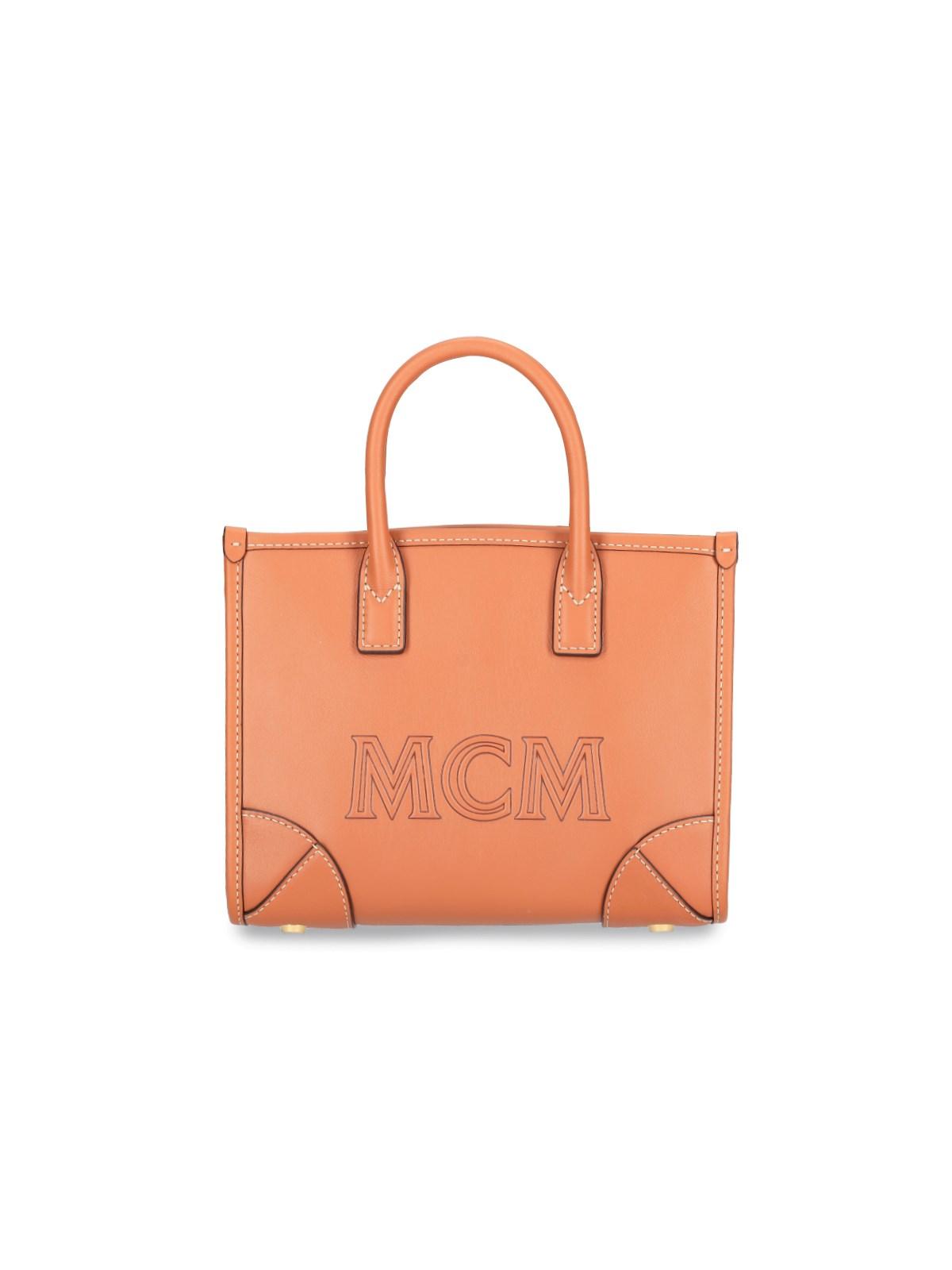 MCM 'münchen' Mini Tote Bag in Orange Lyst