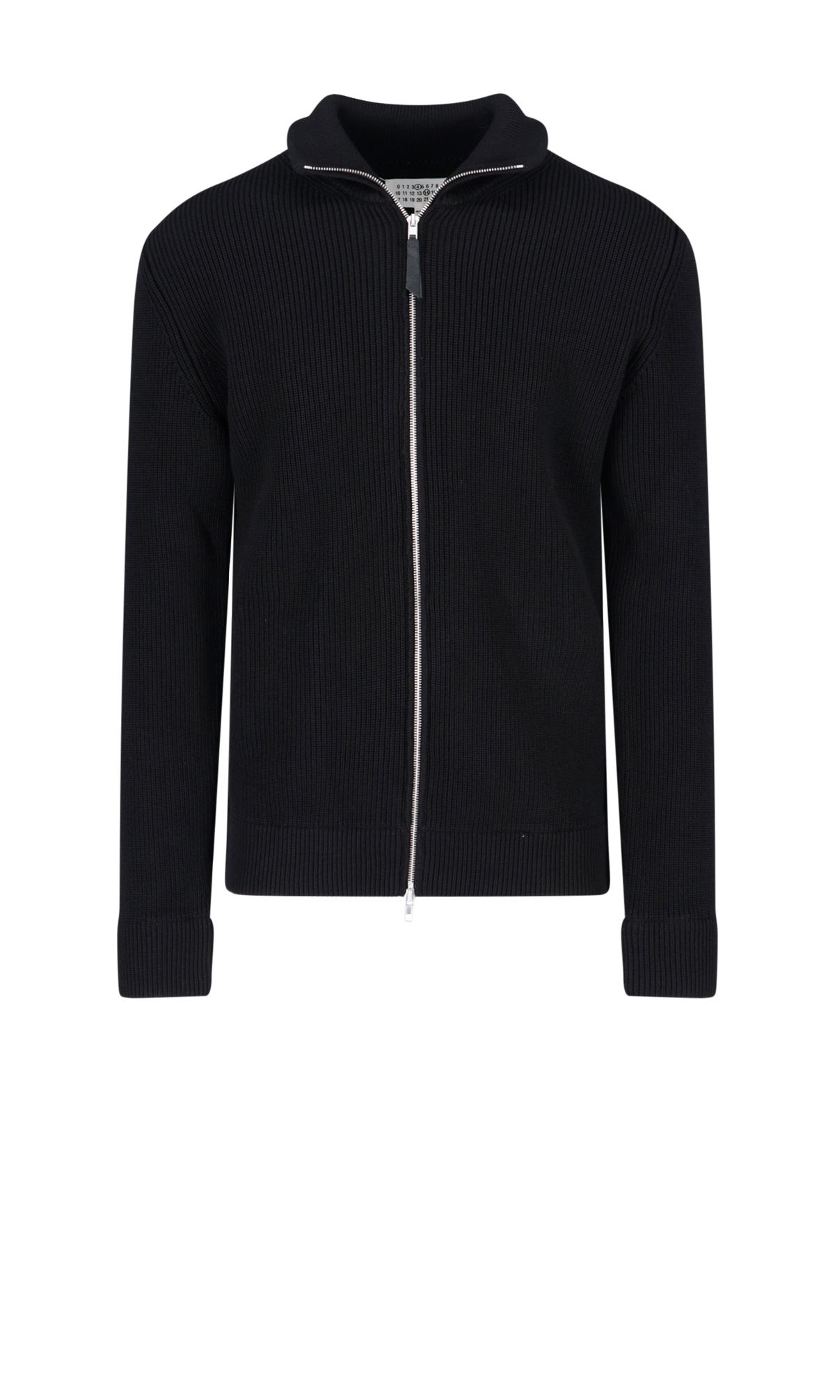 Maison Margiela Zip Sweater in Black for Men | Lyst