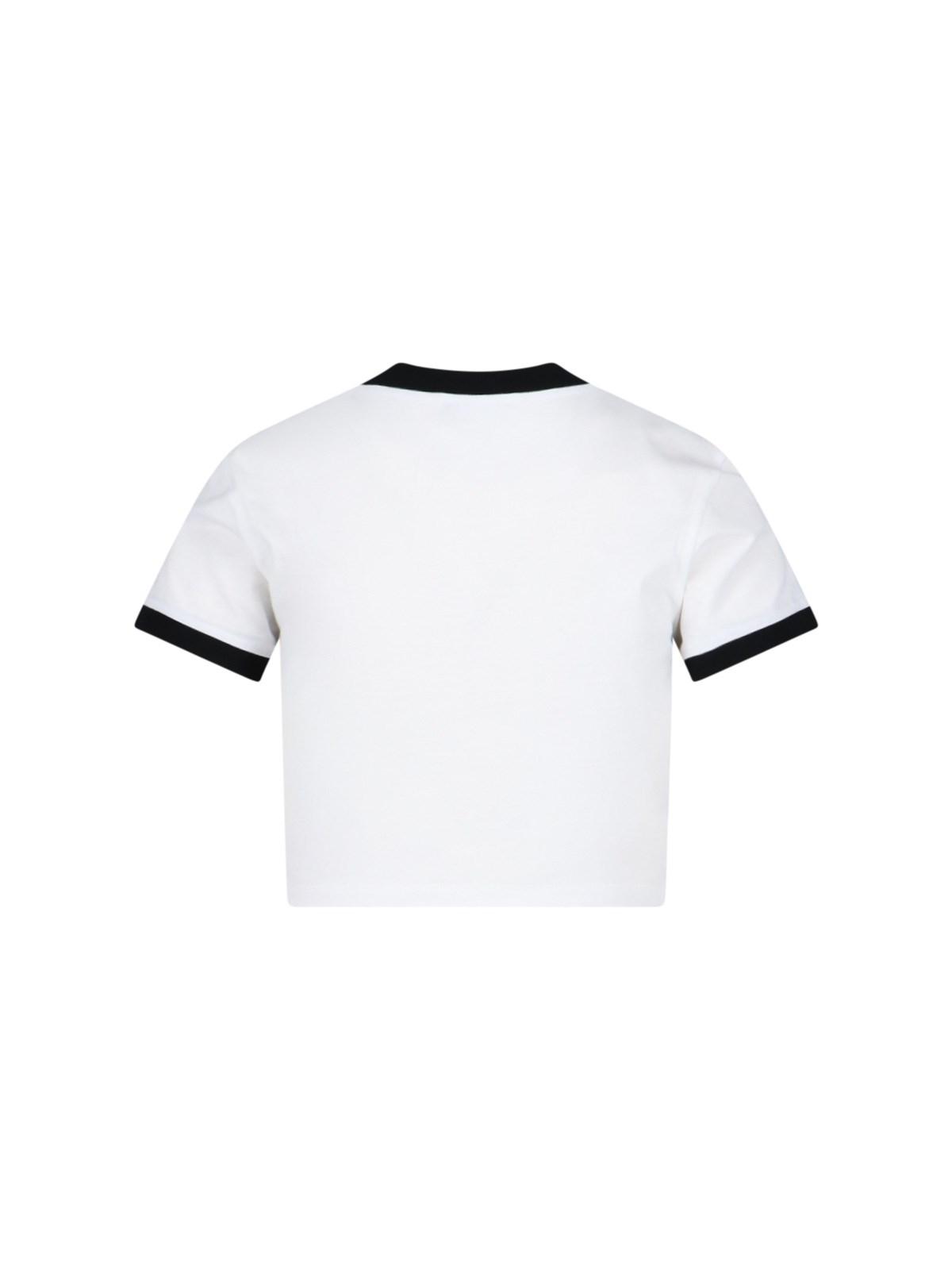 Miu Miu logo-appliqué cropped cotton top - White