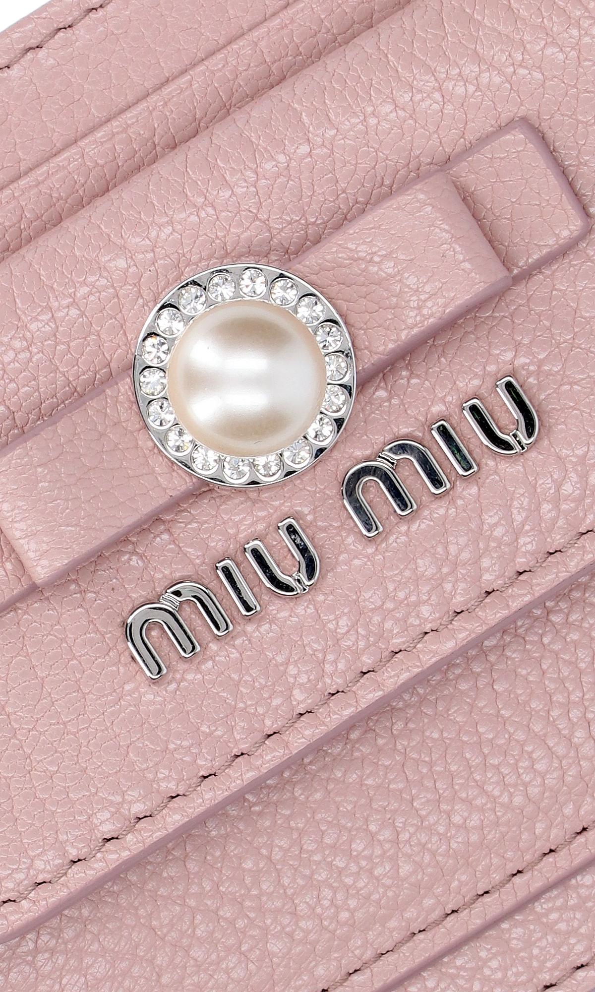 Miu Miu Logo Card Holder in Pink - Lyst