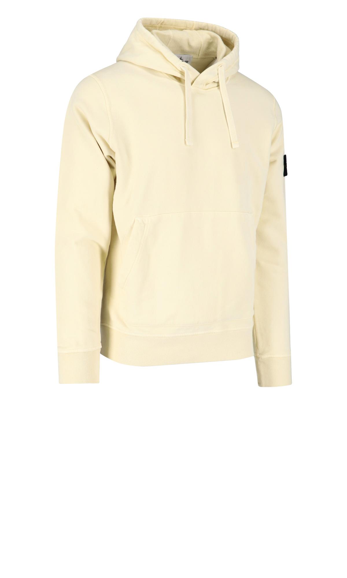 Stone Island Logo Hoodie in Natural for Men | Lyst