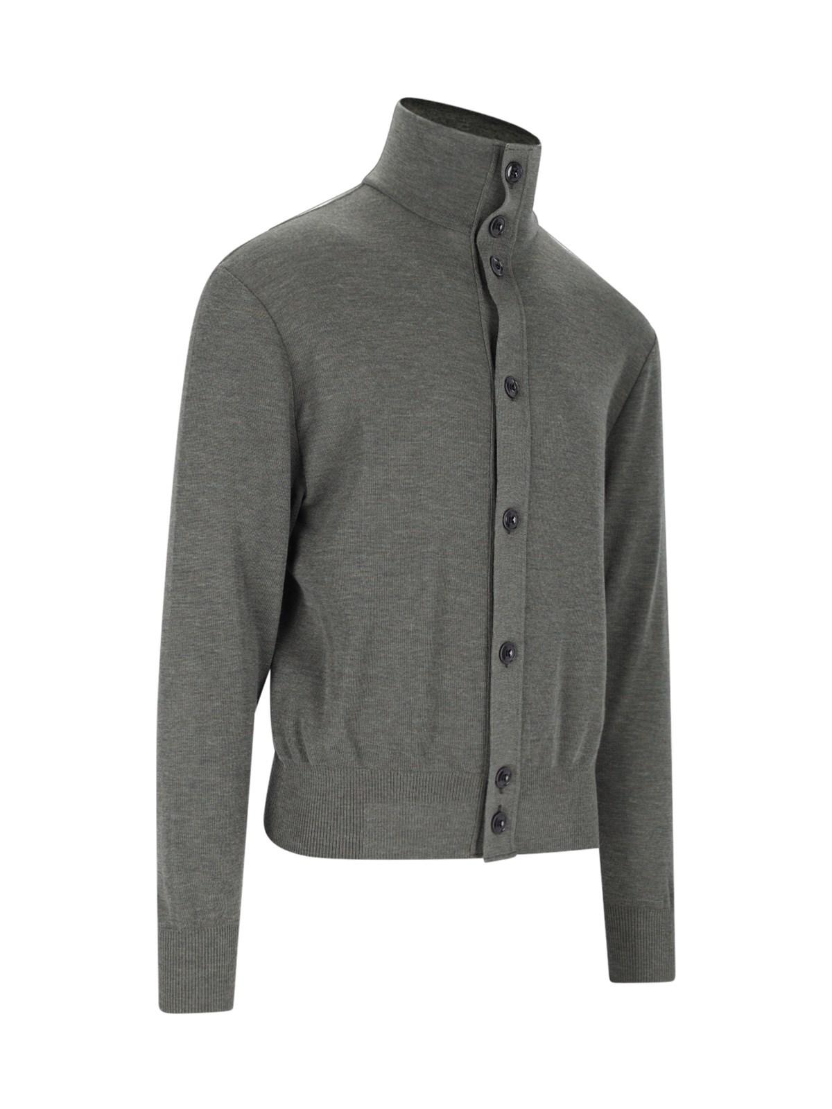 Lemaire Convertible Collar Cardigan Sweater in Gray for Men